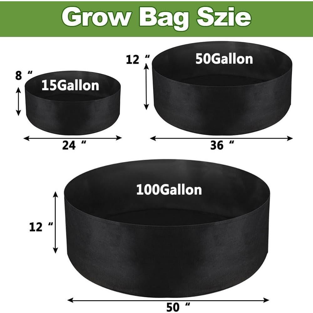 Bolsas de Cultivo de Tela IWNTWY 50 Galones - Paquete de 2