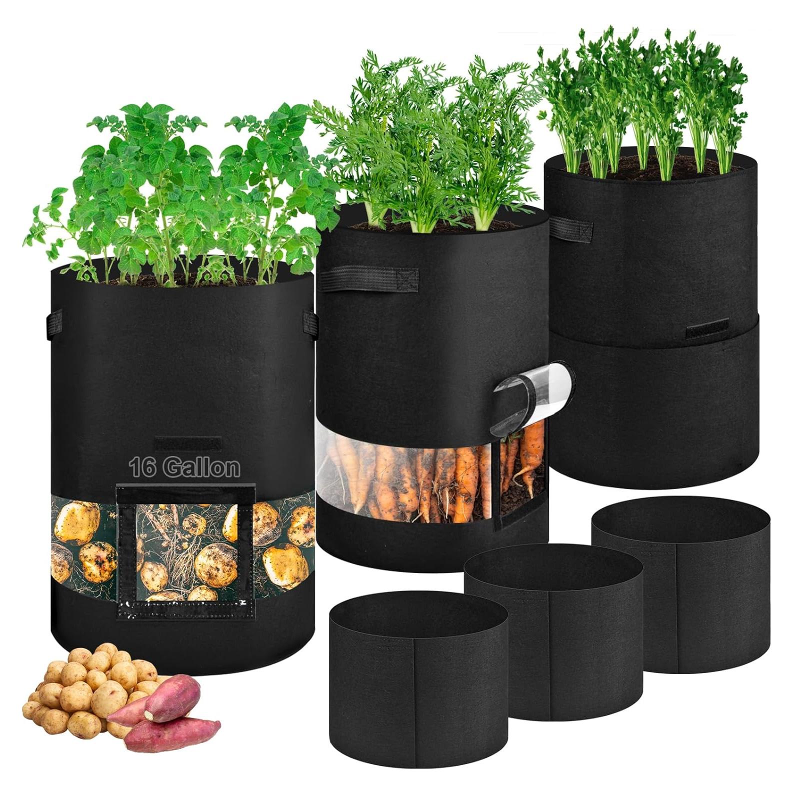 Bolsas de Cultivo de Papas 16 Galones Succulentlovers - 3 Piezas