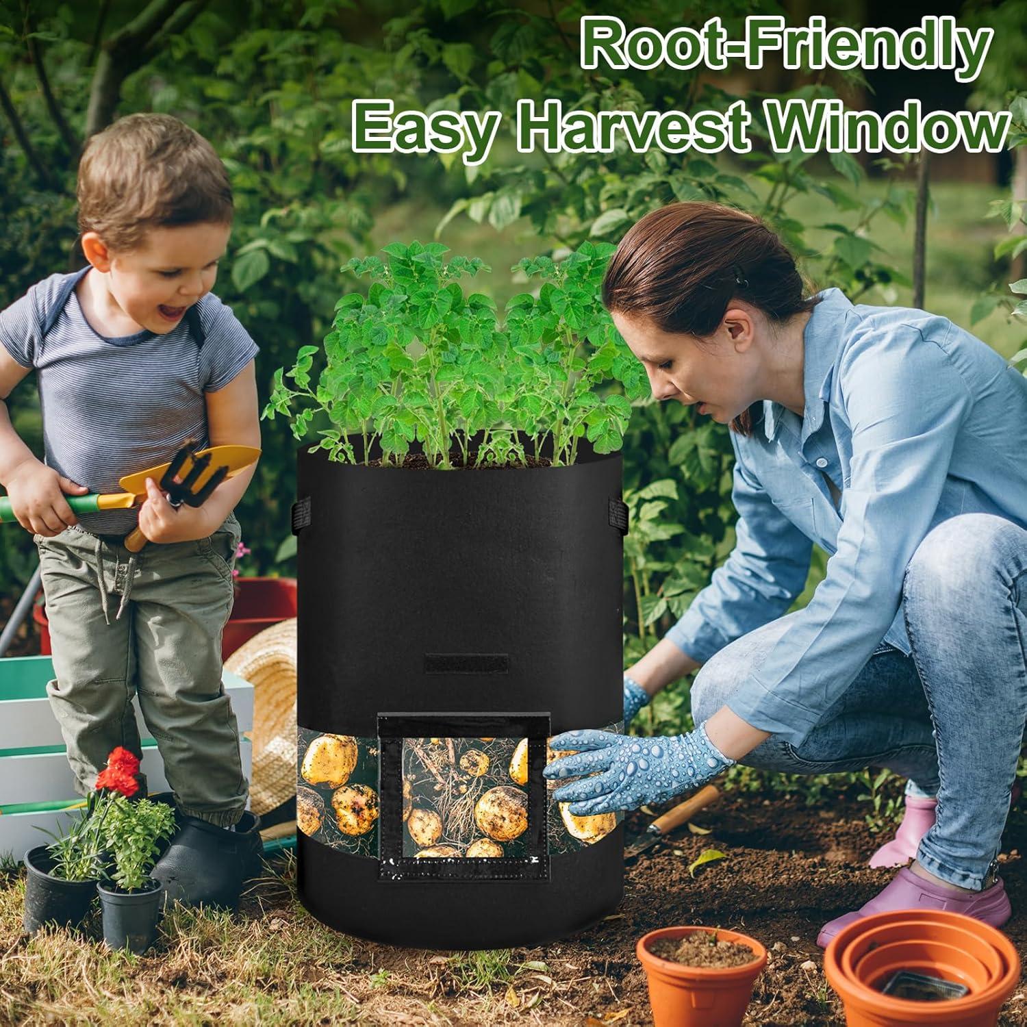 Bolsas de Cultivo de Papas 16 Galones Succulentlovers - 3 Piezas