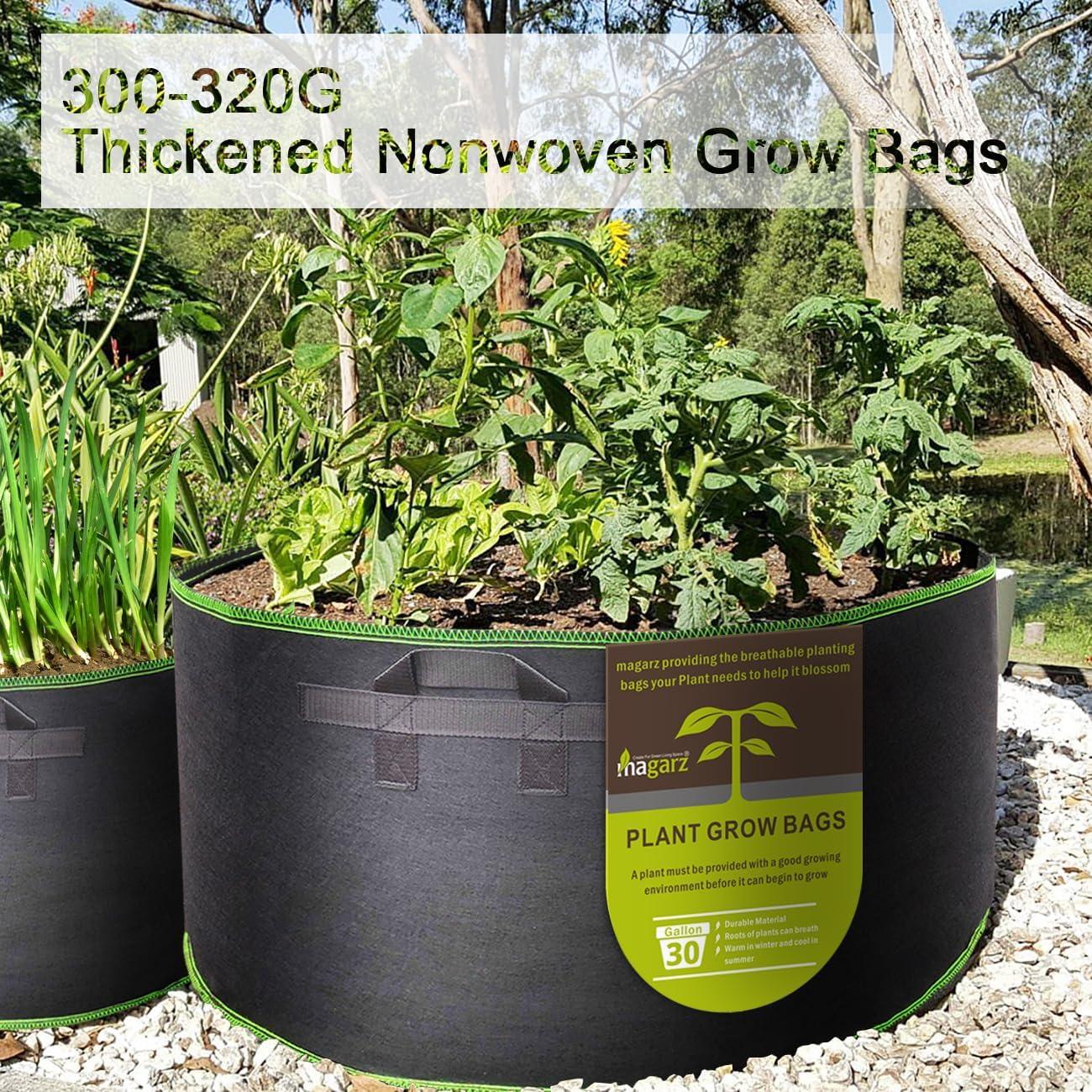 Paquete de 4 macetas de tela 30 galones Magarz Negro