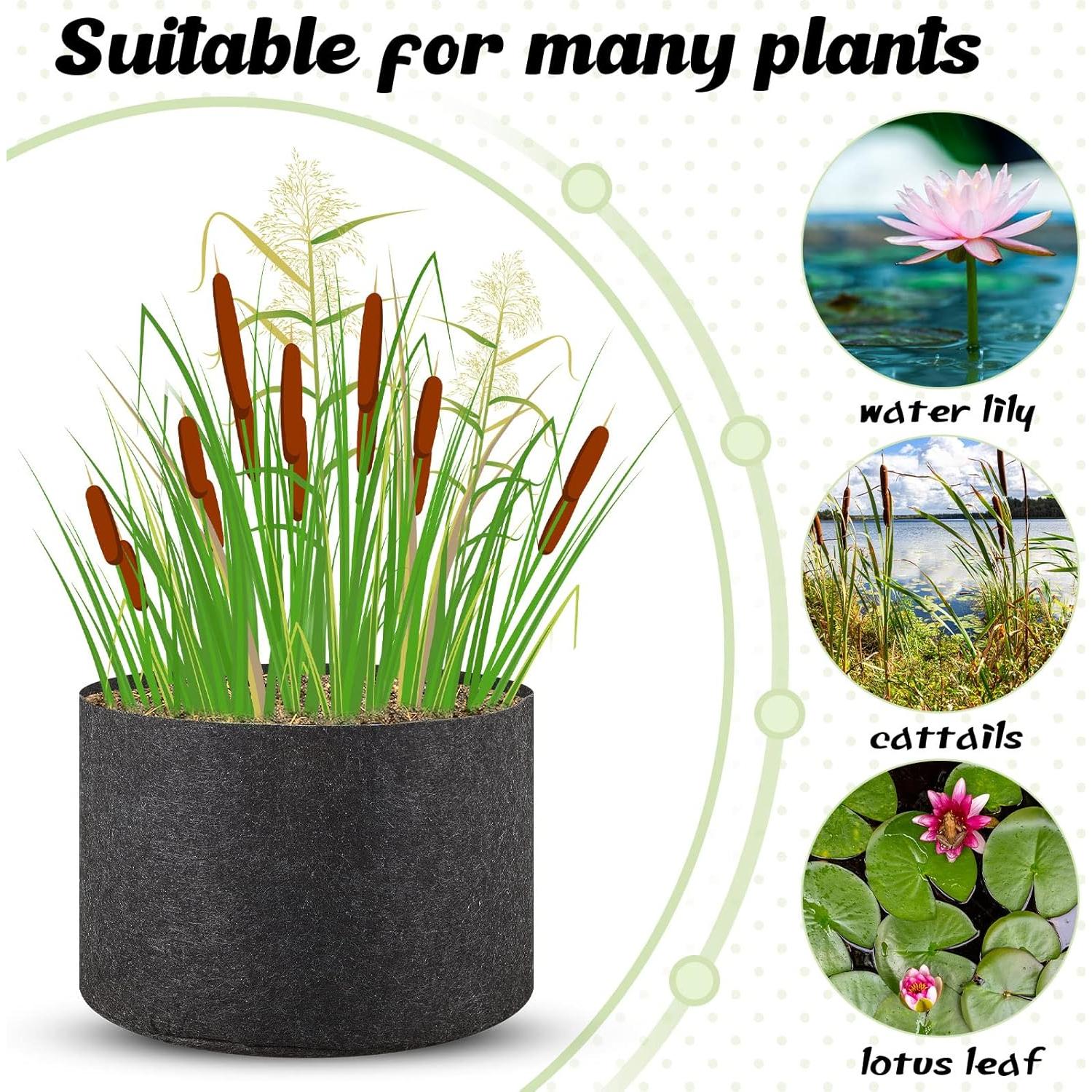 Macetas de Tela Yinder 8 Piezas 30x20 cm para Plantas Acuáticas