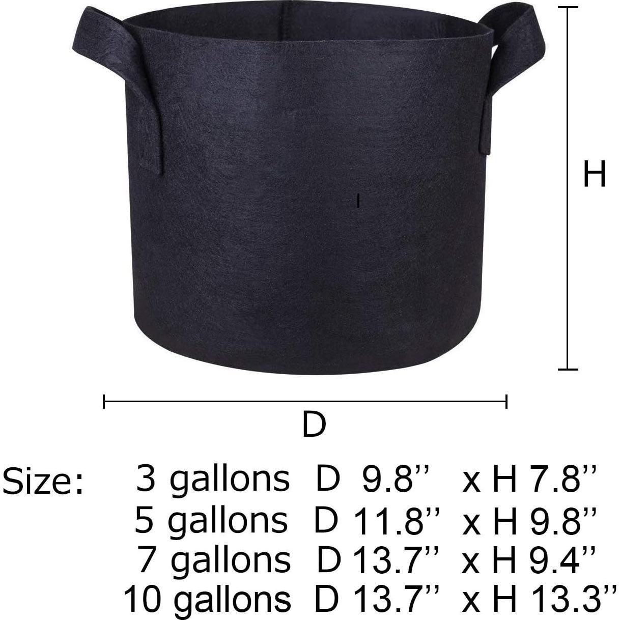 Bolsas de Cultivo de Tela Negra Magik 8 Pcs 3-10 Galones