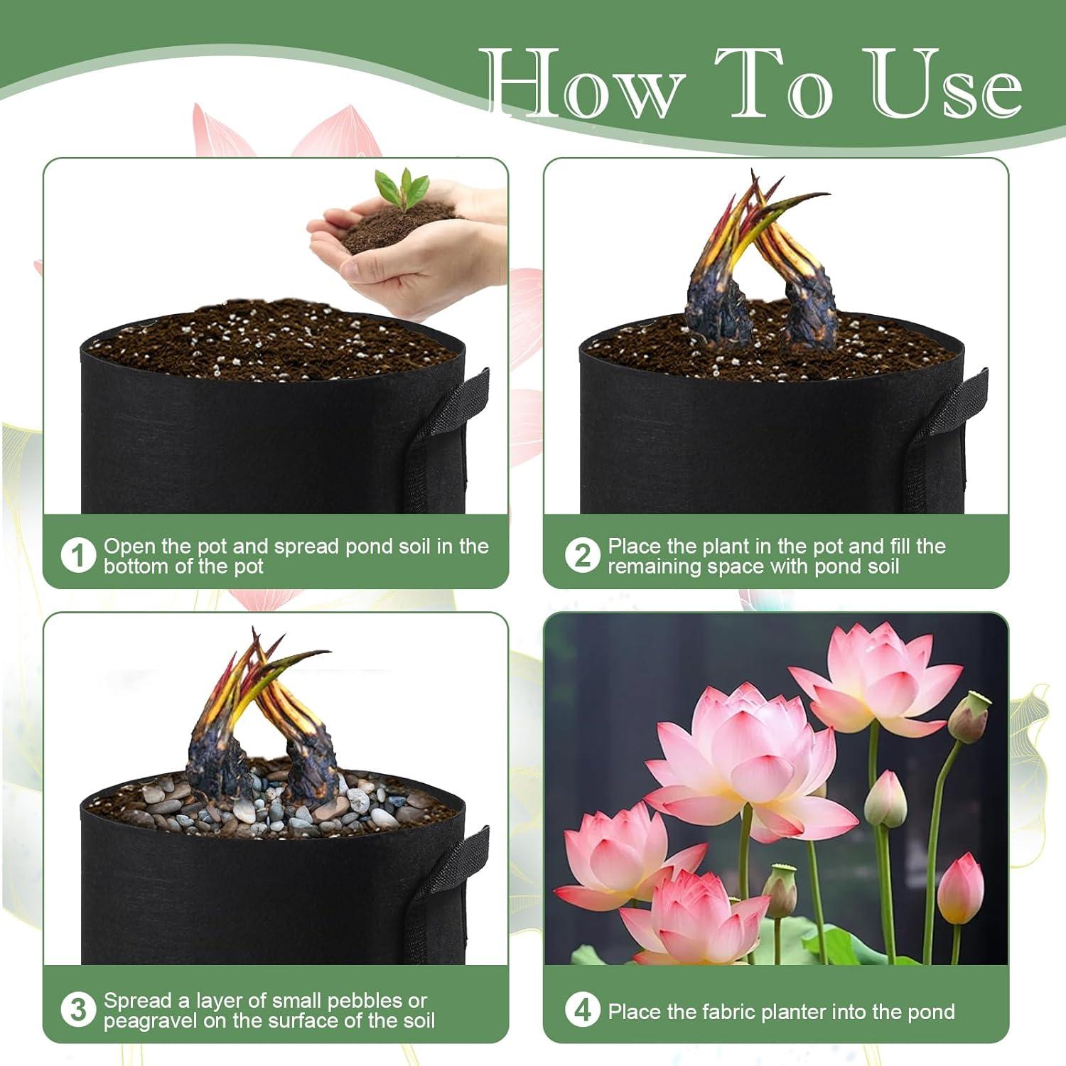 6 Macetas Acuáticas OZIO de Tela 7.57L para Estanque