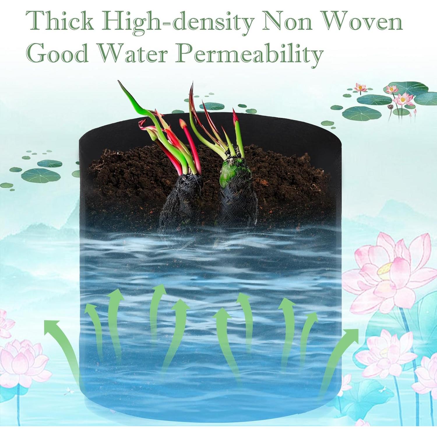 6 Macetas Acuáticas OZIO de Tela 7.57L para Estanque