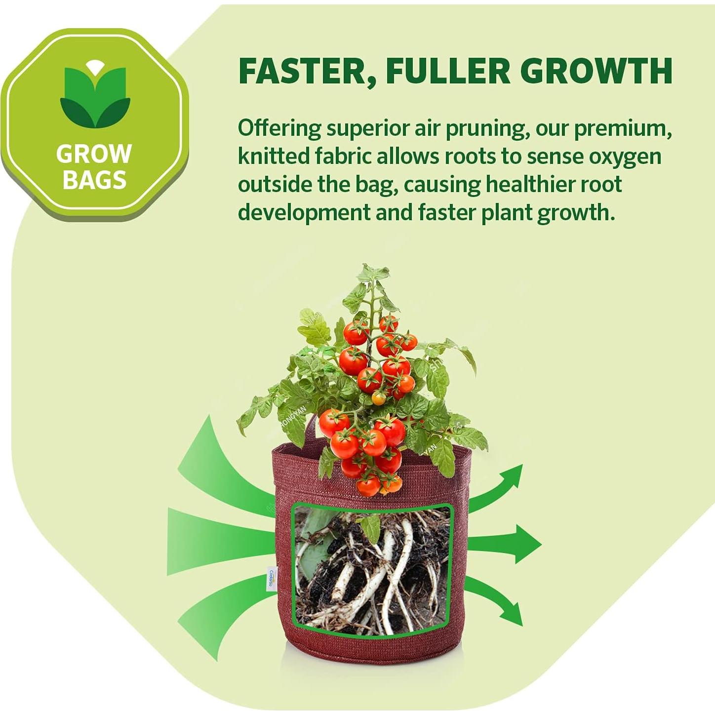 Macetas de Tela Transpirable Coolaroo 2 Galones Ladrillo 2 Pzas