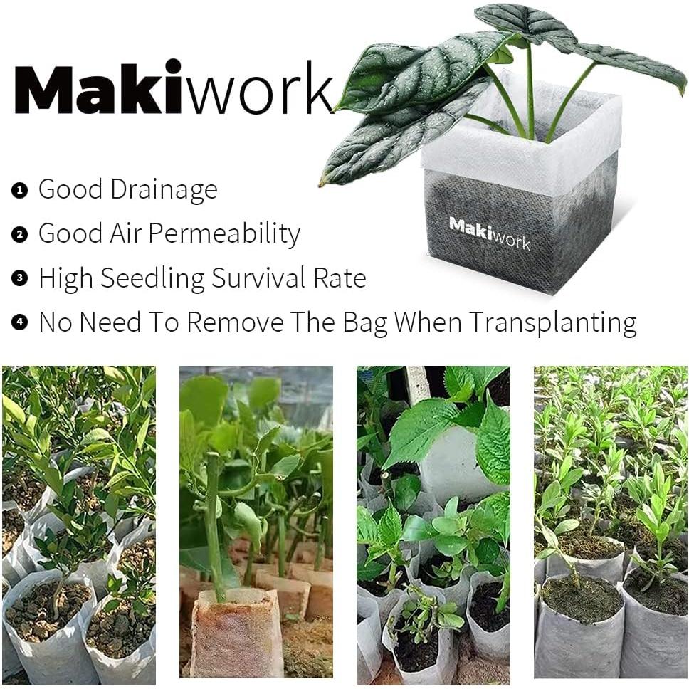 200 Bolsas de Vivero de Tela No Tejida 16x18cm Genérica