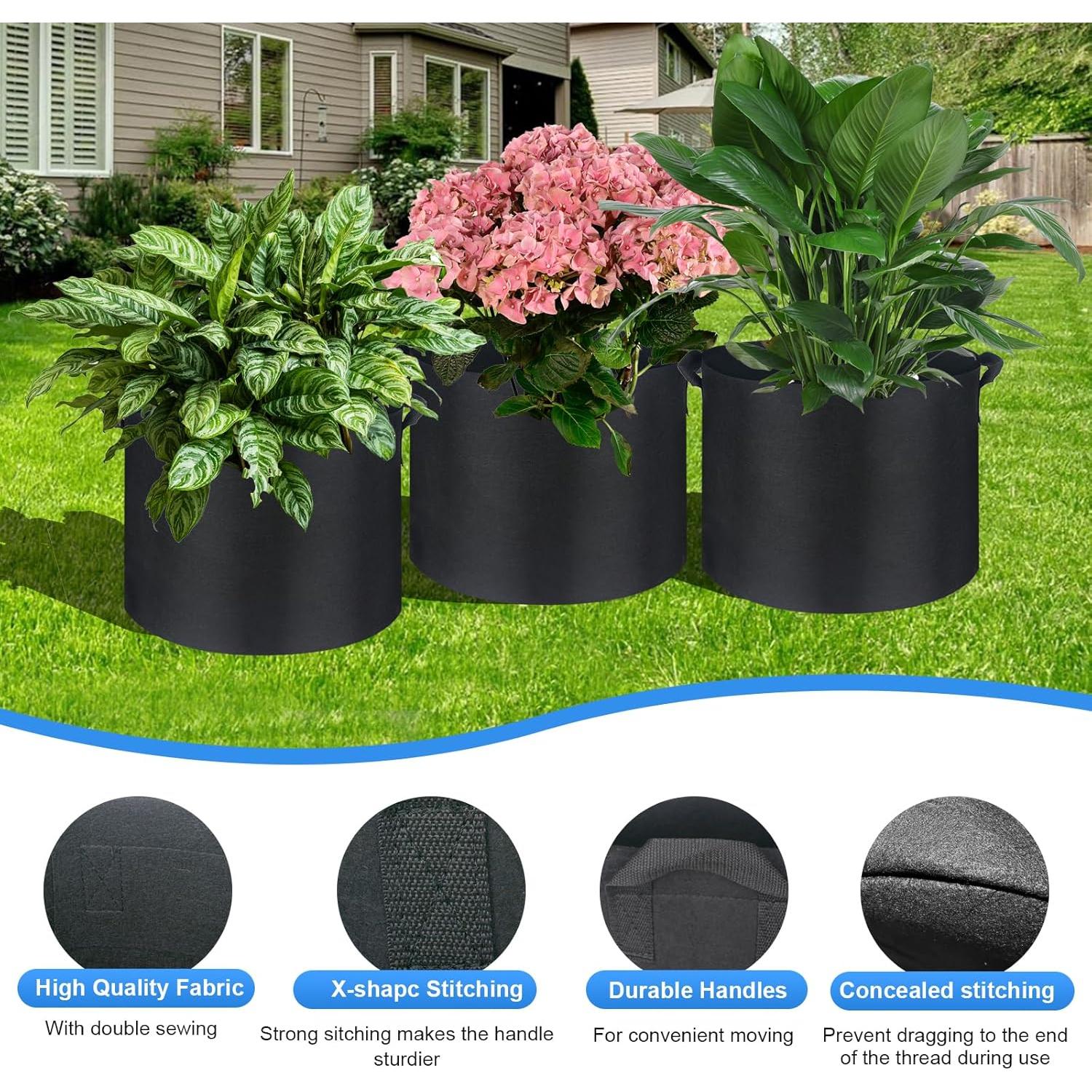 Paquete de 7 bolsas de cultivo de tela 15 galones ANYWELL