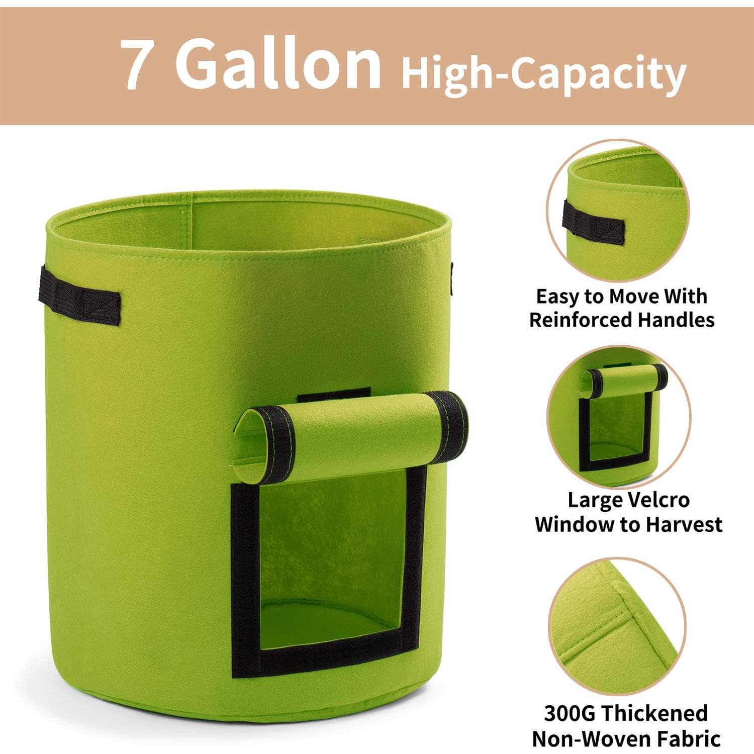 Bolsas de Crecimiento para Plantas Garden4Ever 26.5L 3-Pack Verde