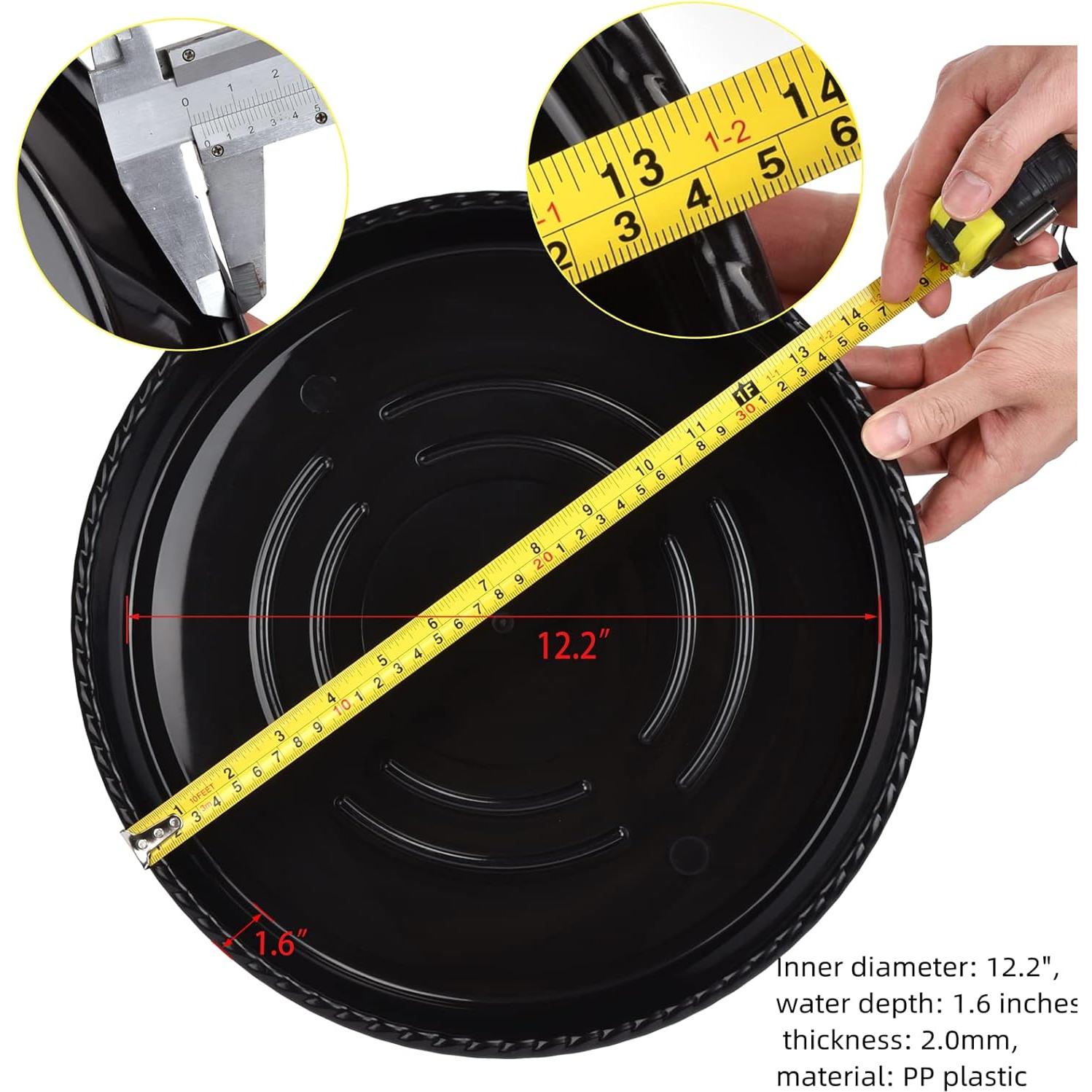 Plato de Planta Negro GRESPRI 35.56 cm 5 Paquetes