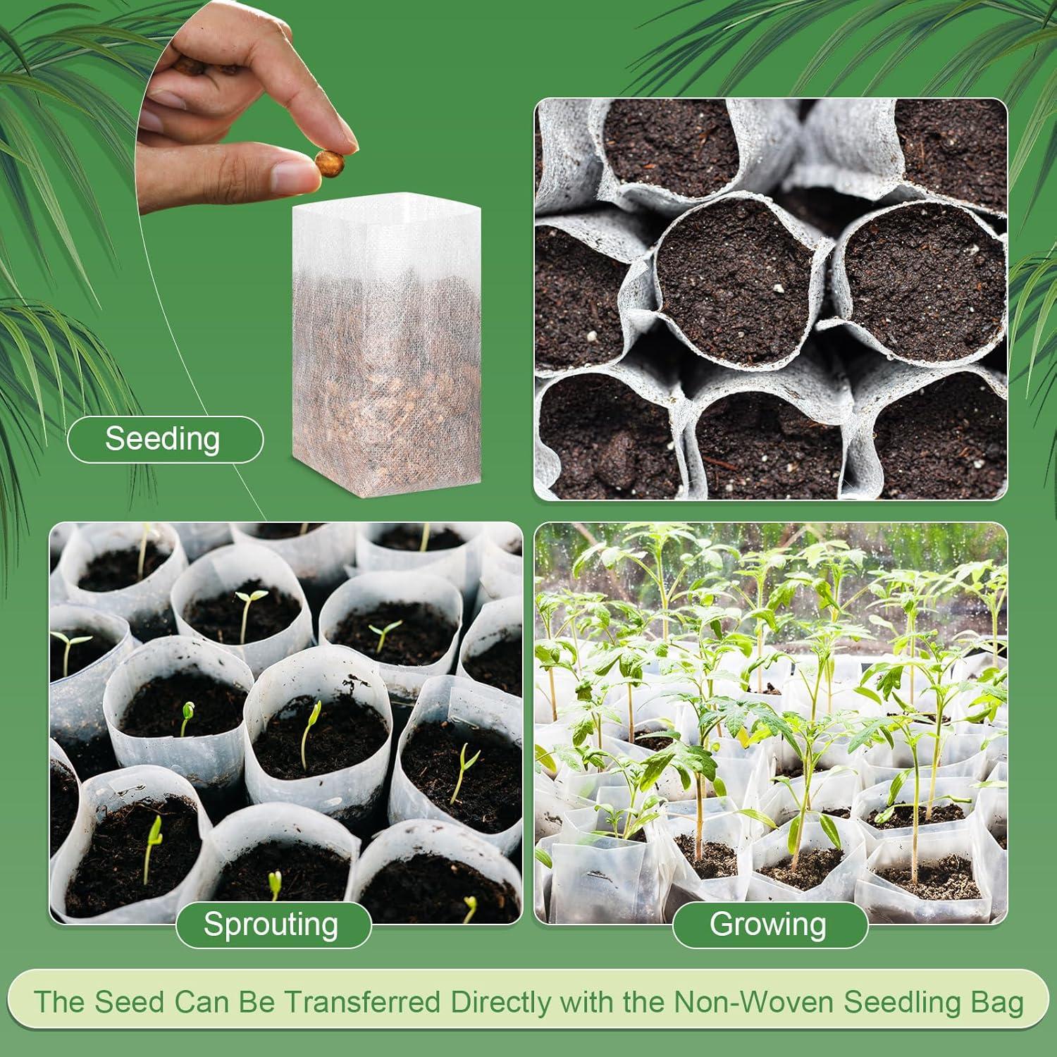 1000 Bolsas de Vivero Wesnoy 15x16cm Tela No Tejida para Jardín