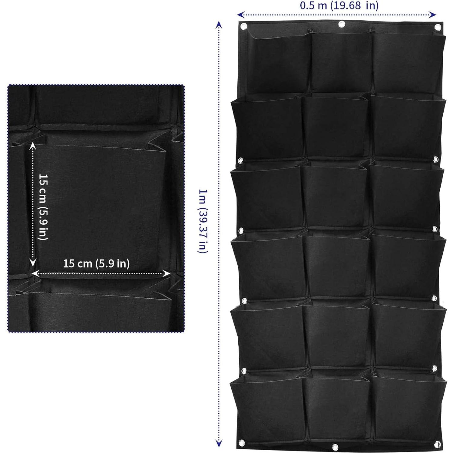 Bolsas de Crecimiento Vertical SOUJAP 2 Piezas 18 Bolsillos 1x0.5m