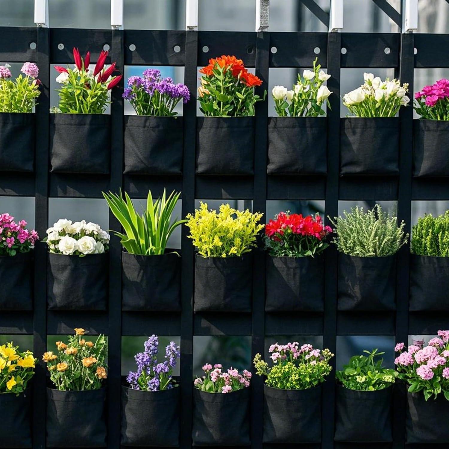 Bolsas de Crecimiento Vertical SOUJAP 2 Piezas 18 Bolsillos 1x0.5m