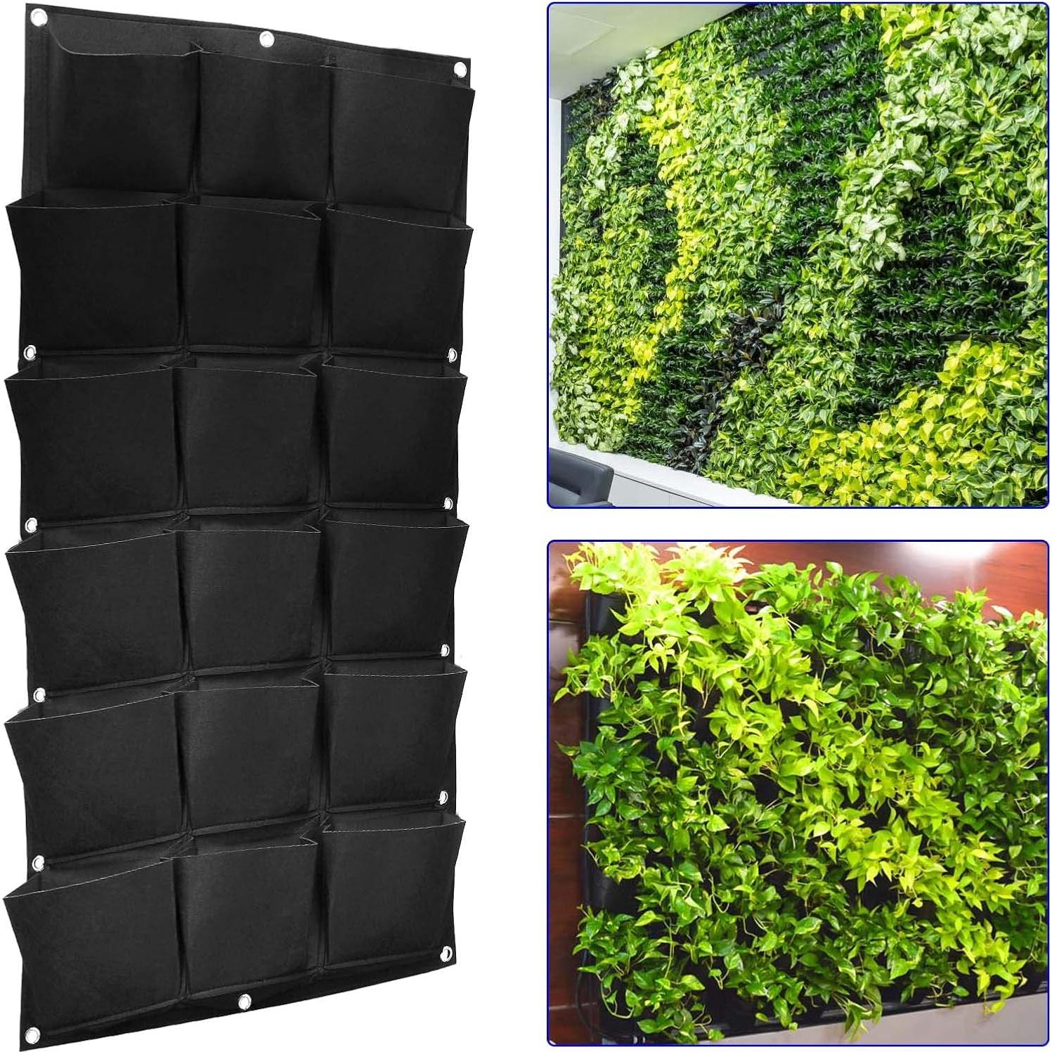 Bolsas de Crecimiento Vertical SOUJAP 2 Piezas 18 Bolsillos 1x0.5m