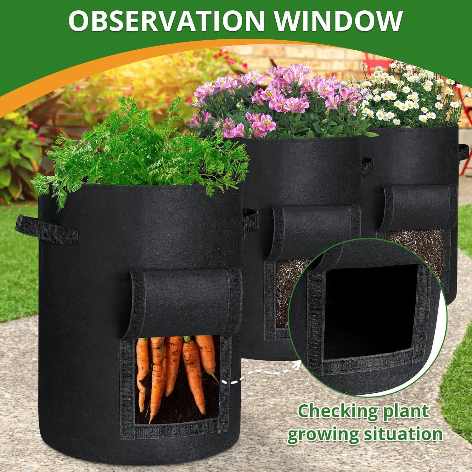 Bolsas de Cultivo GOTGELIF 10 Galones 6 Piezas Negro