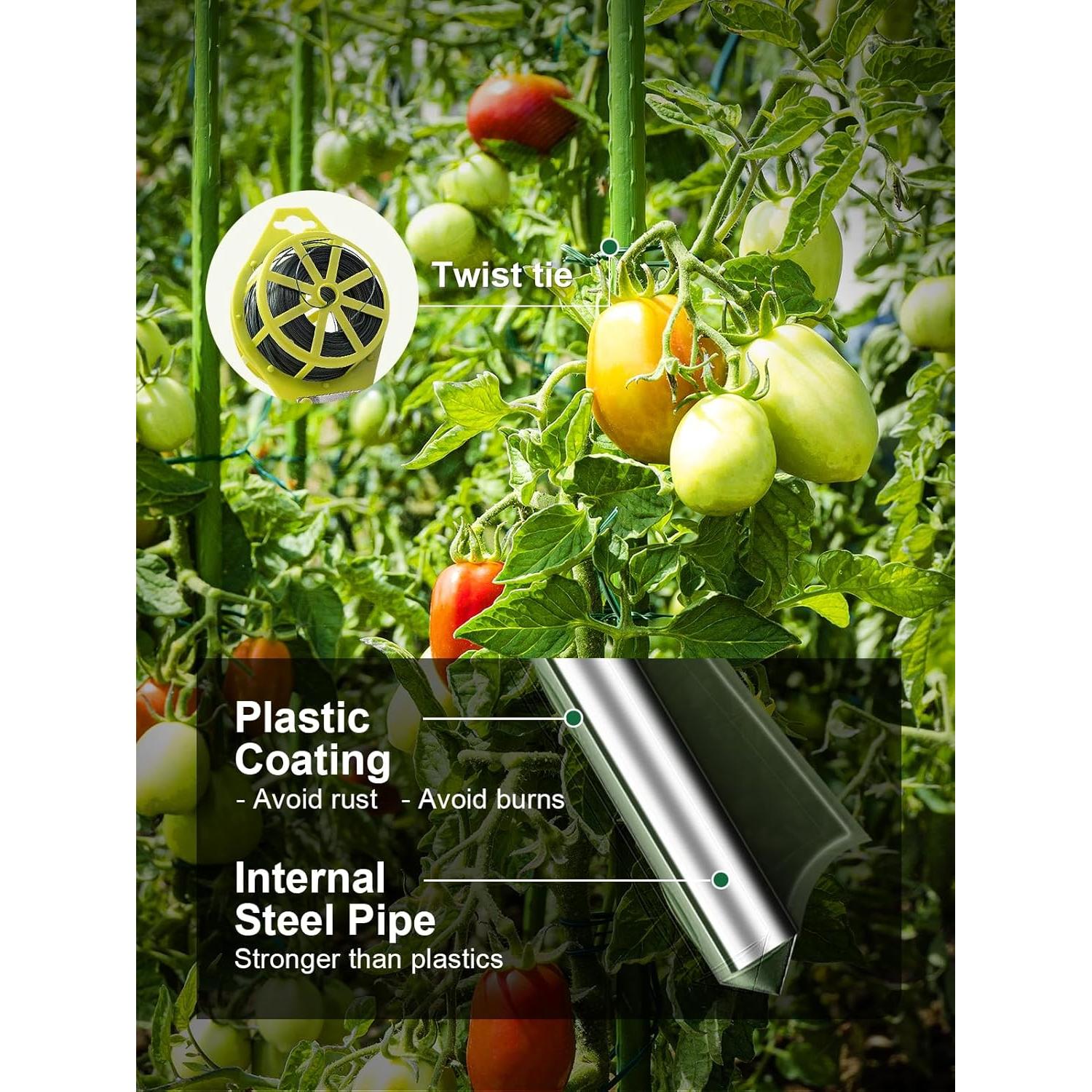 Jaulas para Tomates GROWNEER 6 Paquetes 129.54 cm con 10 Bolsas