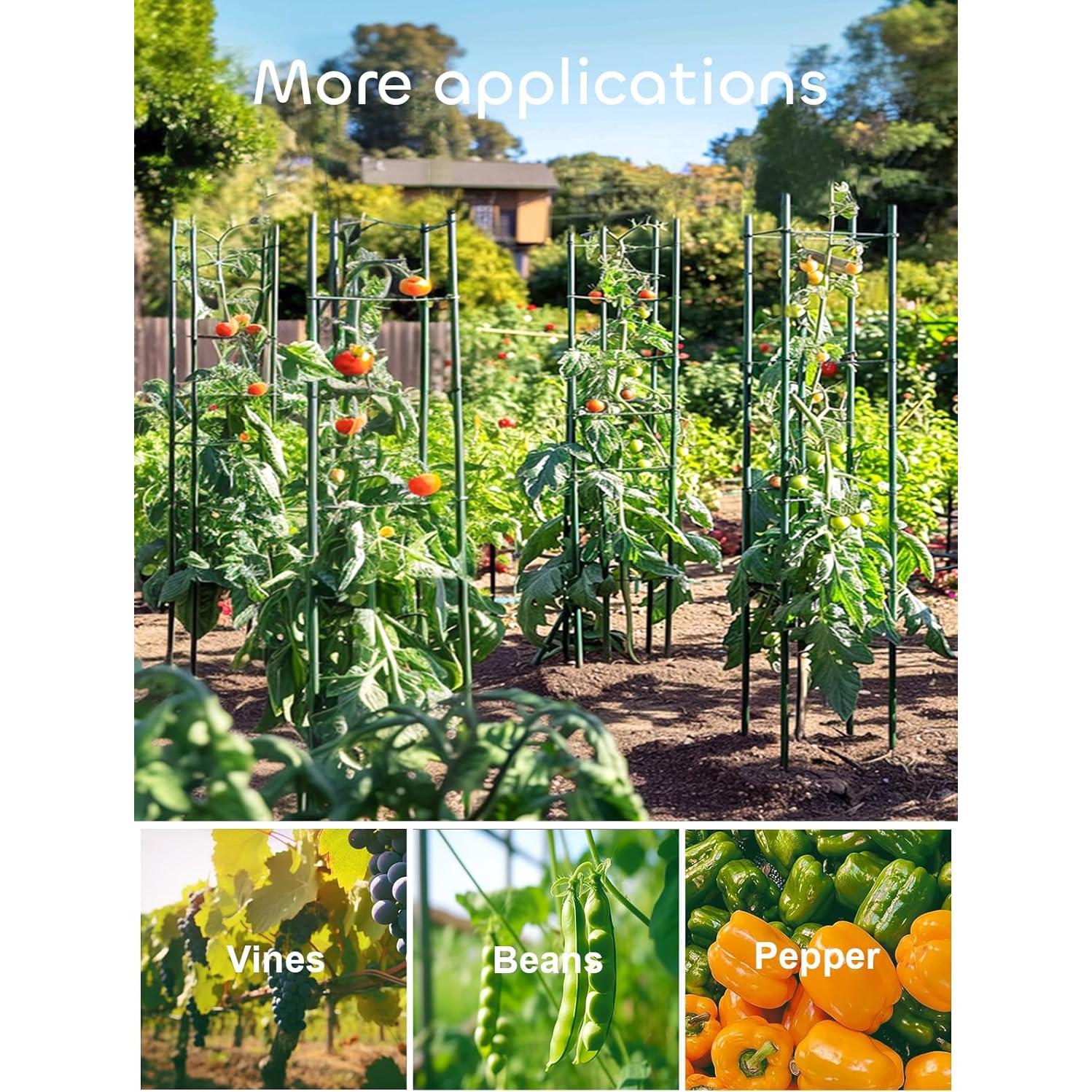 Jaulas para Tomates GROWNEER 6 Paquetes 129.54 cm con 10 Bolsas