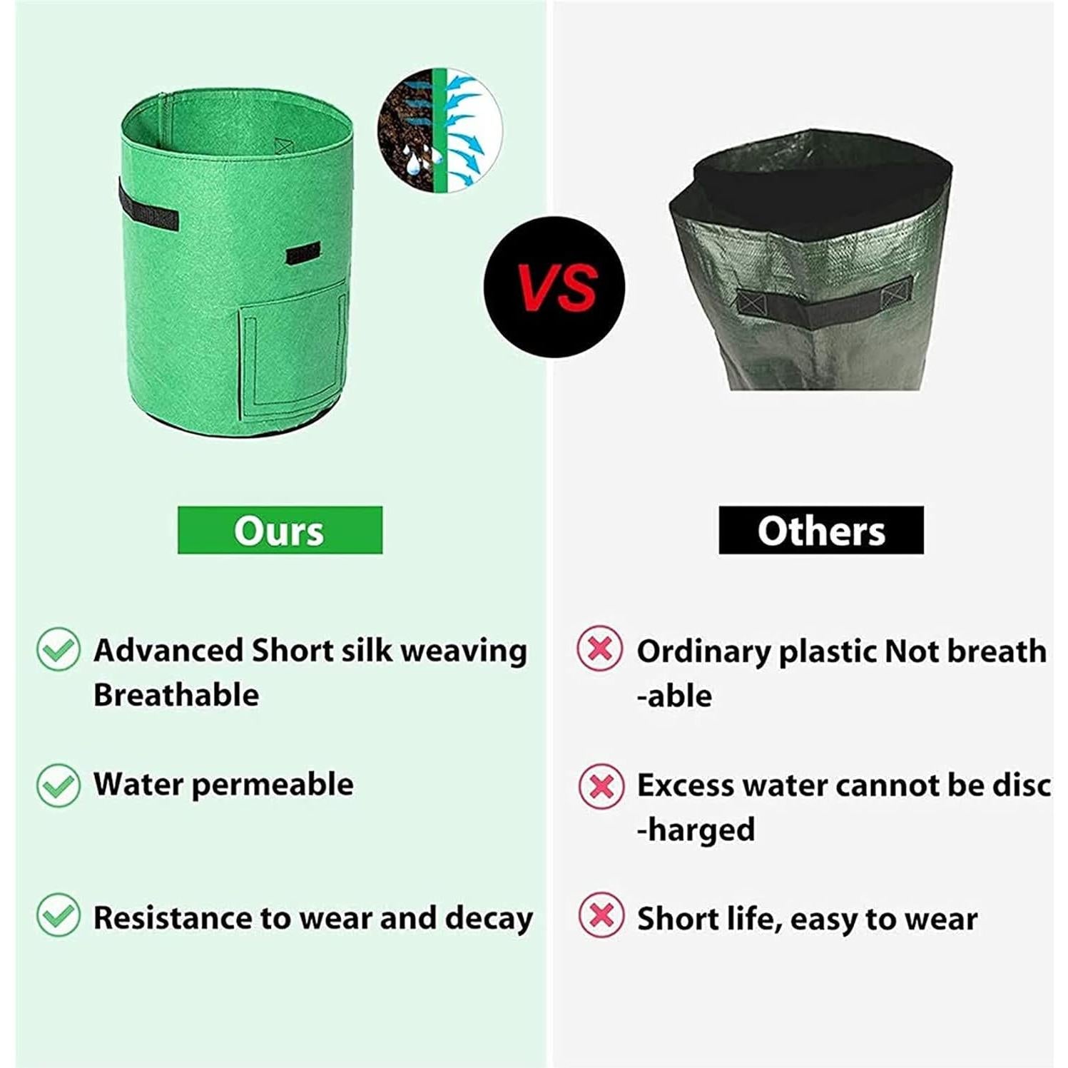 Paquete de 2 Bolsas de Cultivo TENOVER 43L con Ventana