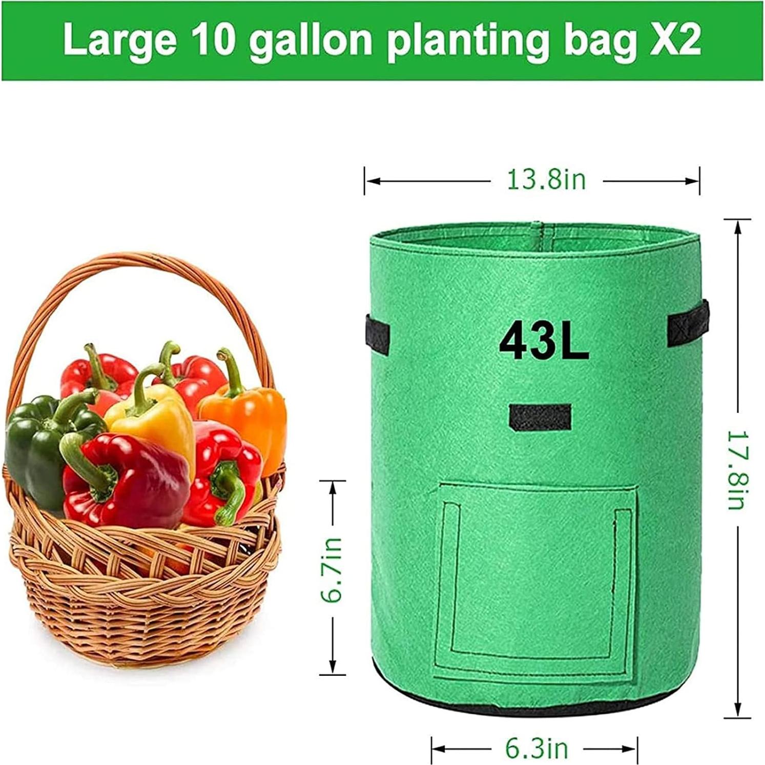 Paquete de 2 Bolsas de Cultivo TENOVER 43L con Ventana