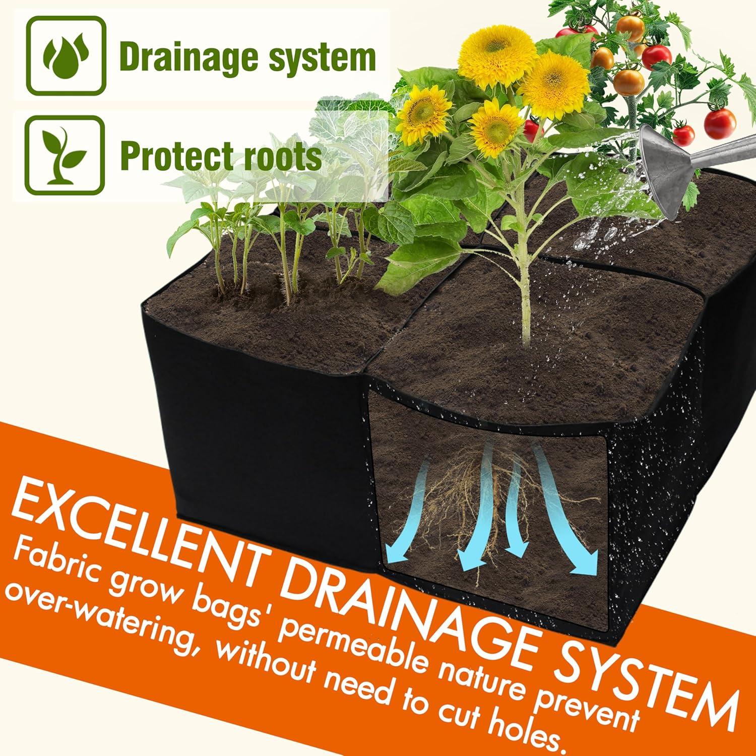 Cama de Jardín Elevada Gardzen 2x2 Pies Tela Transpirable