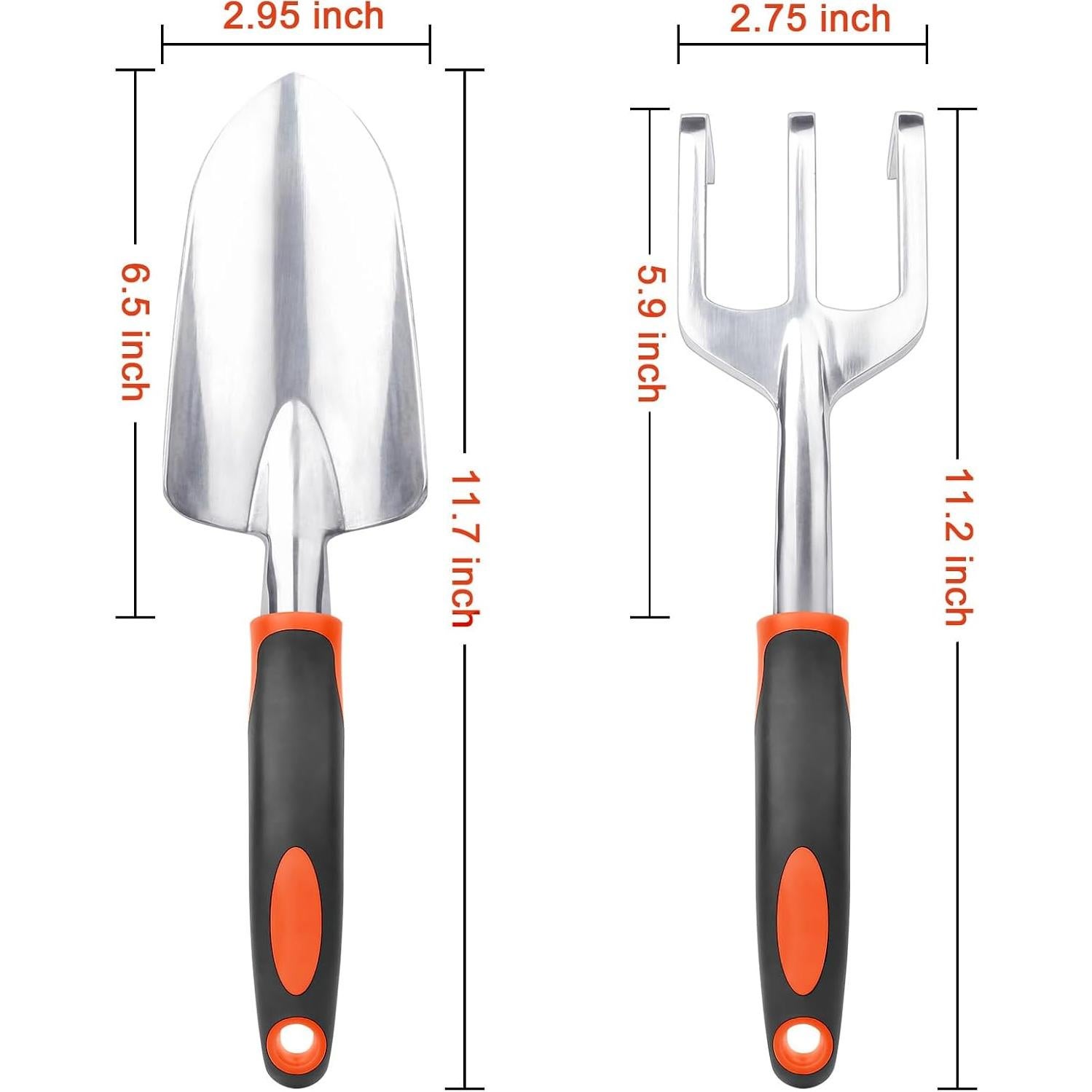 Juego de Herramientas de Jardinería MECHEER - Pala y Rastrillo Ergonómico
