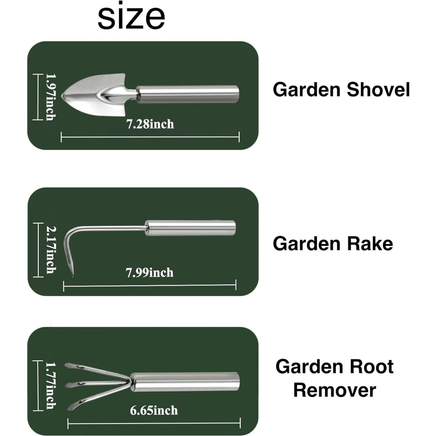 Juego de Herramientas de Jardín GBHKPLFO 3 Piezas con Guantes
