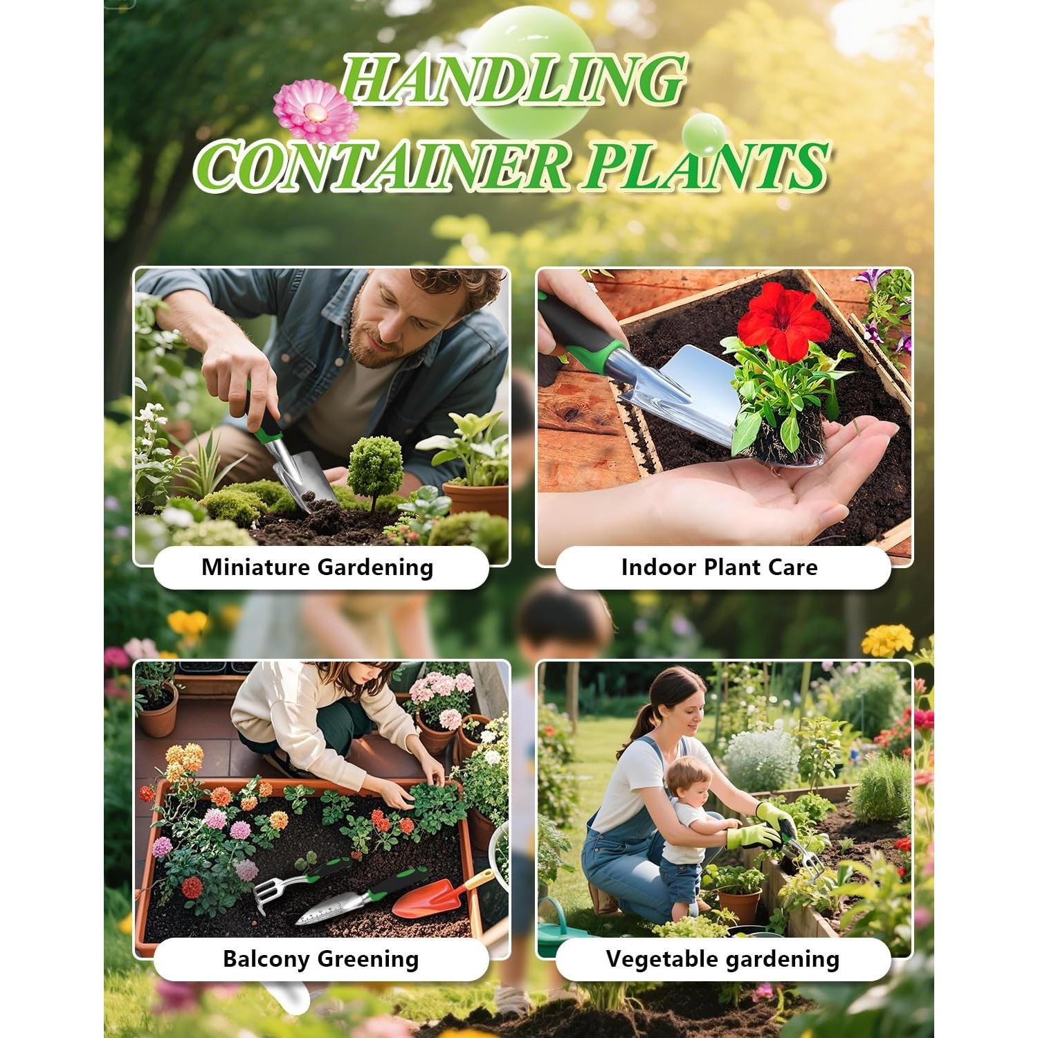 Juego de Herramientas de Jardín 3 Piezas TianfuSpanda Aluminio