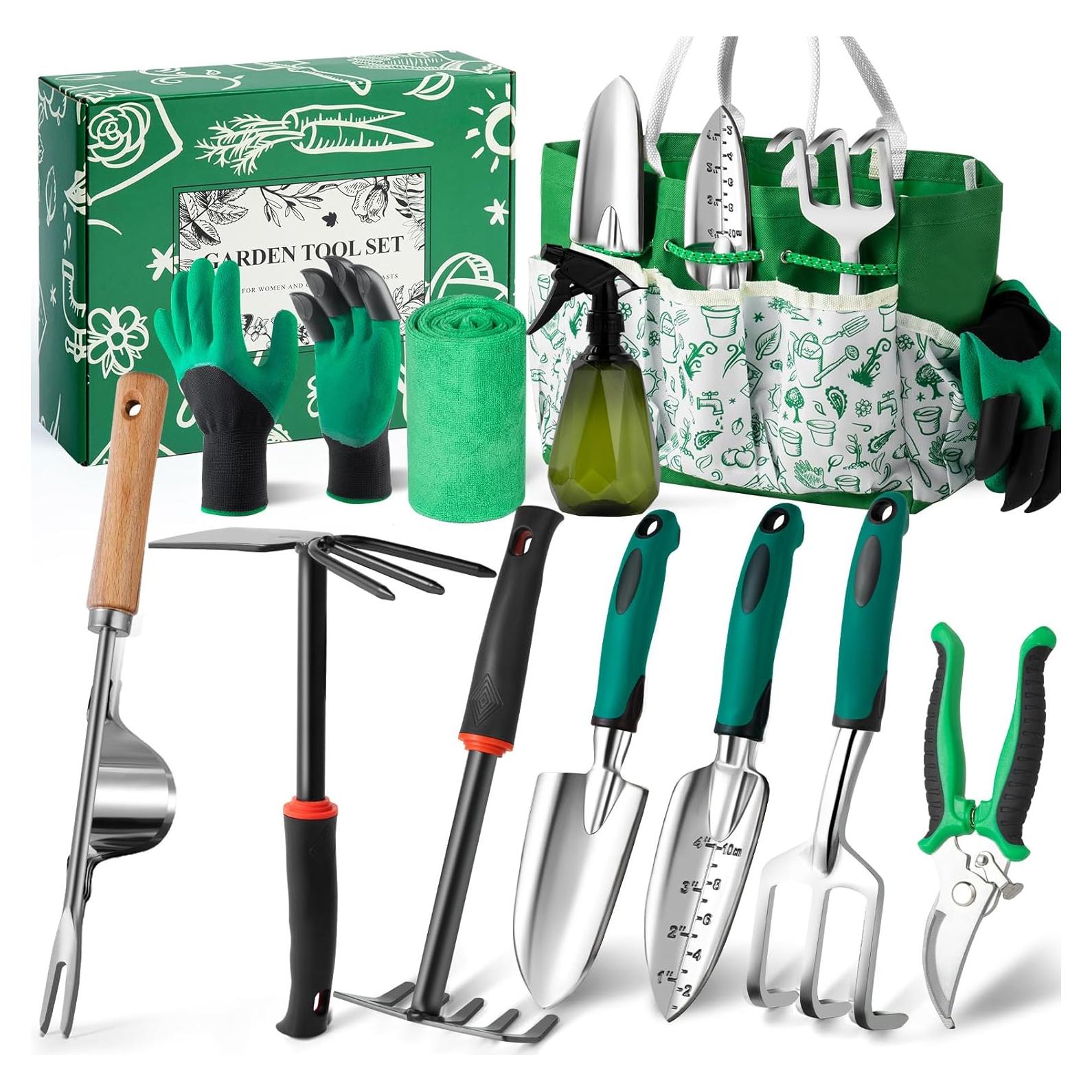 Juego de Herramientas de Jardín Alitifiy 12 Piezas Verde
