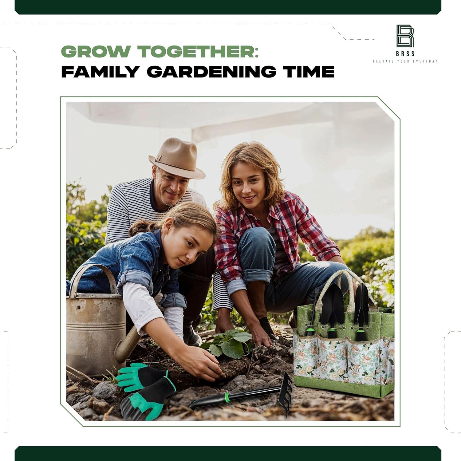 Juego de Herramientas de Jardinería 9 Piezas BRSS - Acero al Carbono