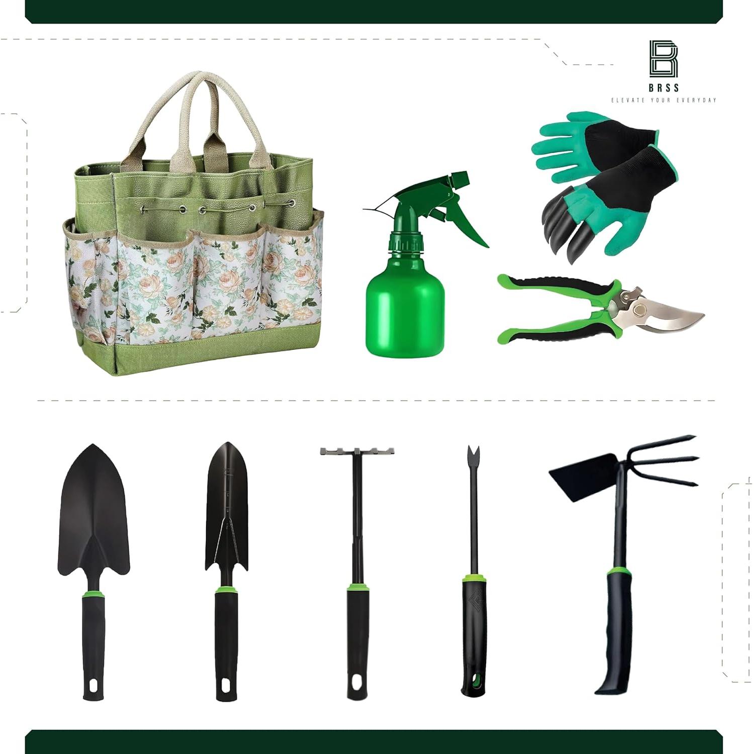 Juego de Herramientas de Jardinería 9 Piezas BRSS - Acero al Carbono