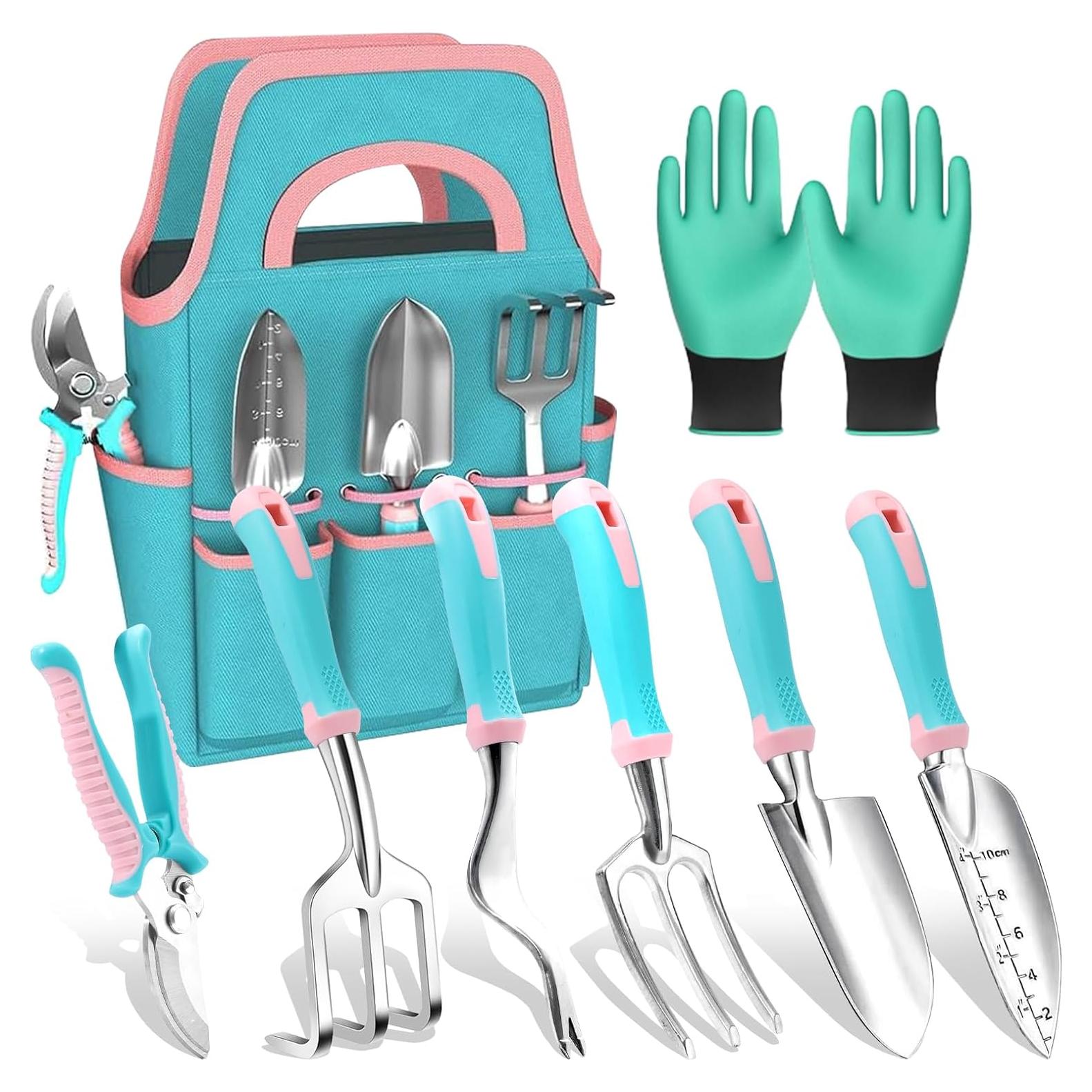 Juego de Herramientas de Jardinería MelonArt, 8 Piezas, Aluminio