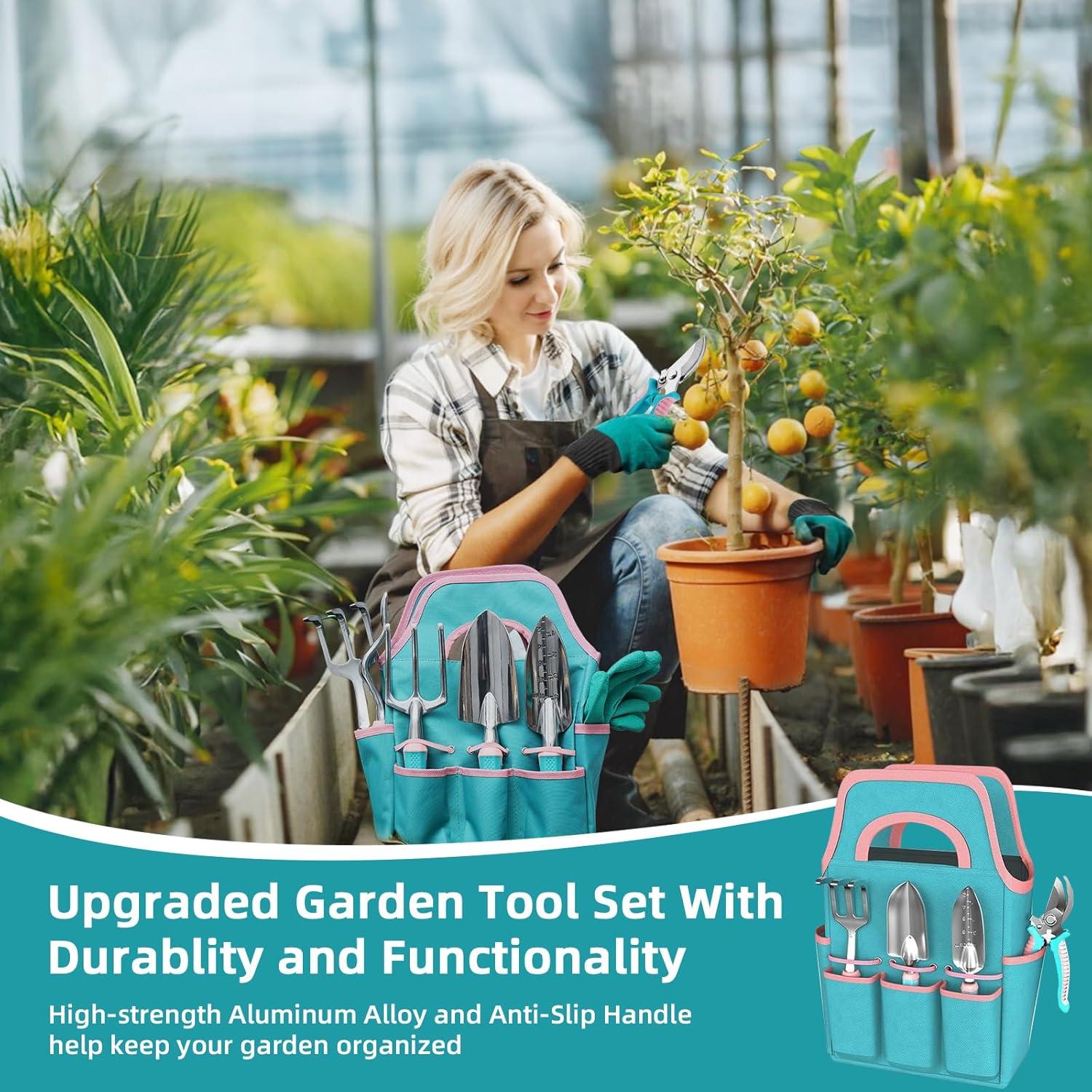 Juego de Herramientas de Jardinería MelonArt, 8 Piezas, Aluminio