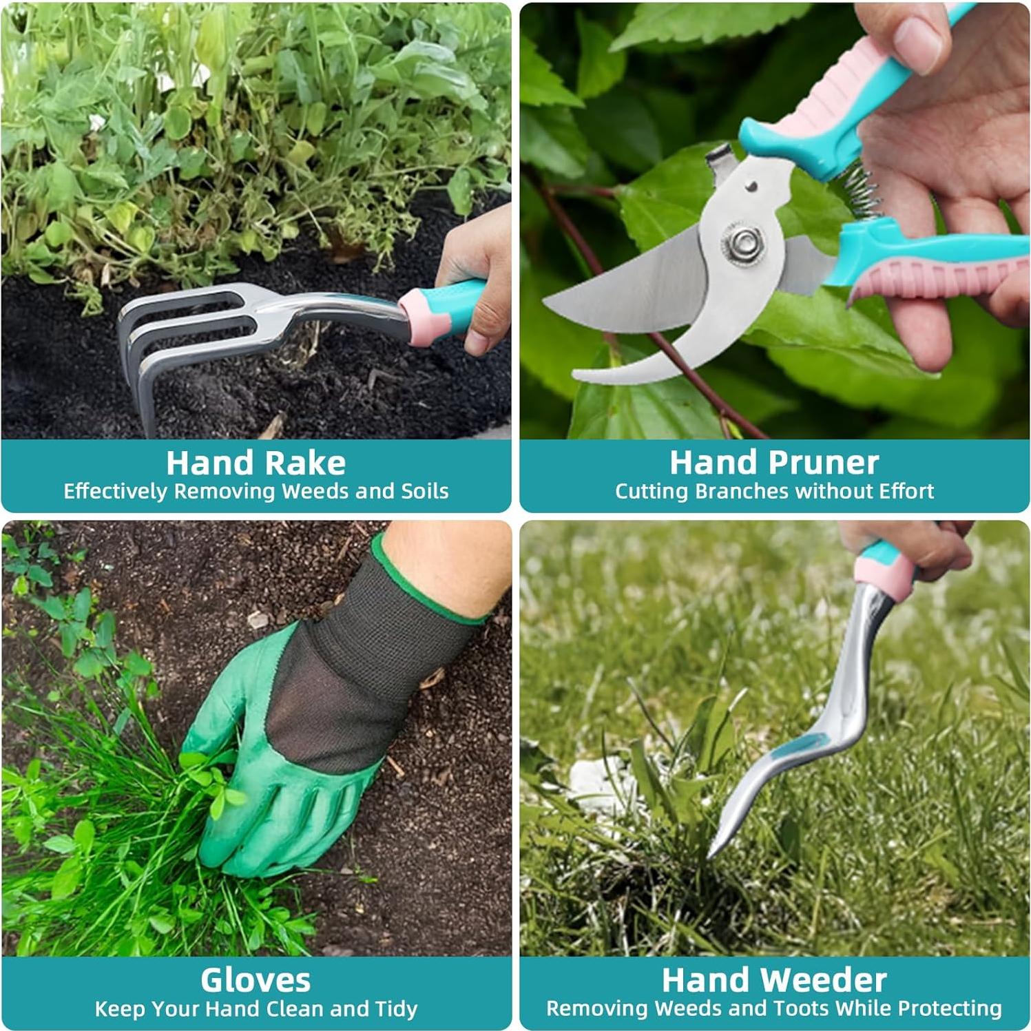 Juego de Herramientas de Jardinería MelonArt, 8 Piezas, Aluminio