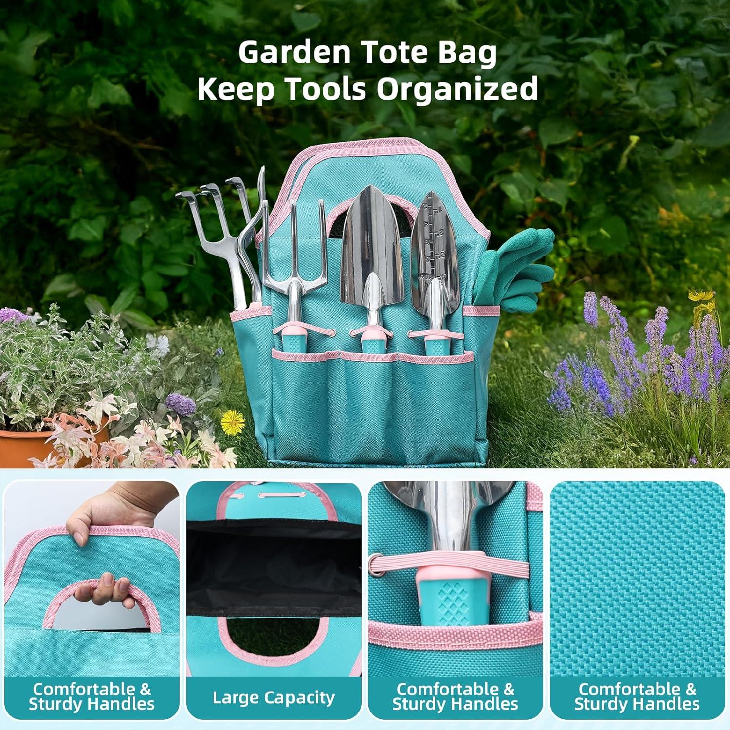 Juego de Herramientas de Jardinería MelonArt, 8 Piezas, Aluminio