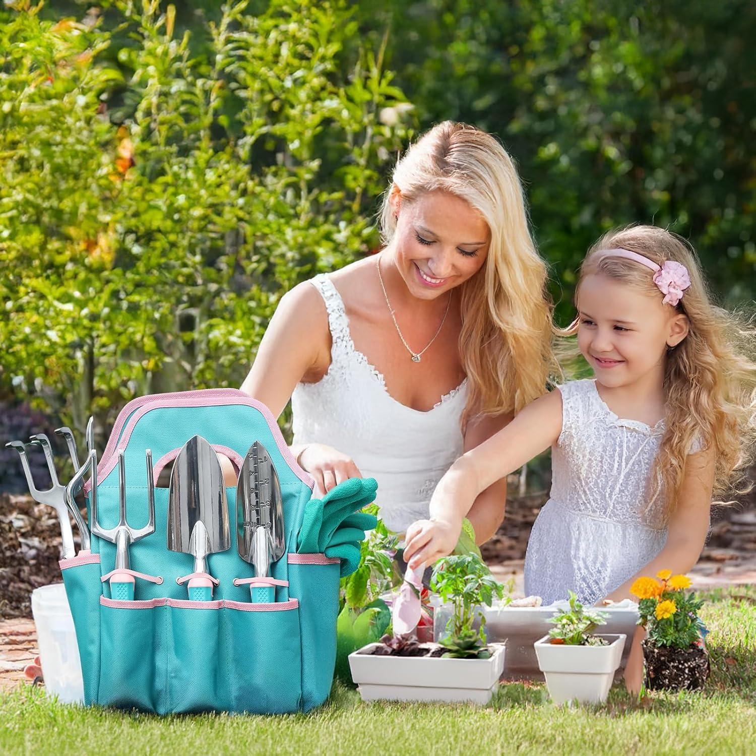 Juego de Herramientas de Jardinería MelonArt, 8 Piezas, Aluminio