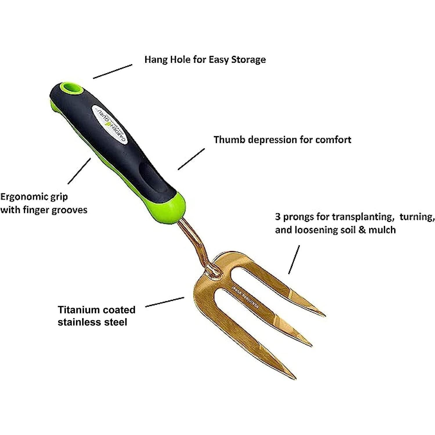 Juego de Herramientas de Jardín Garden Guru 3 Piezas Titanio