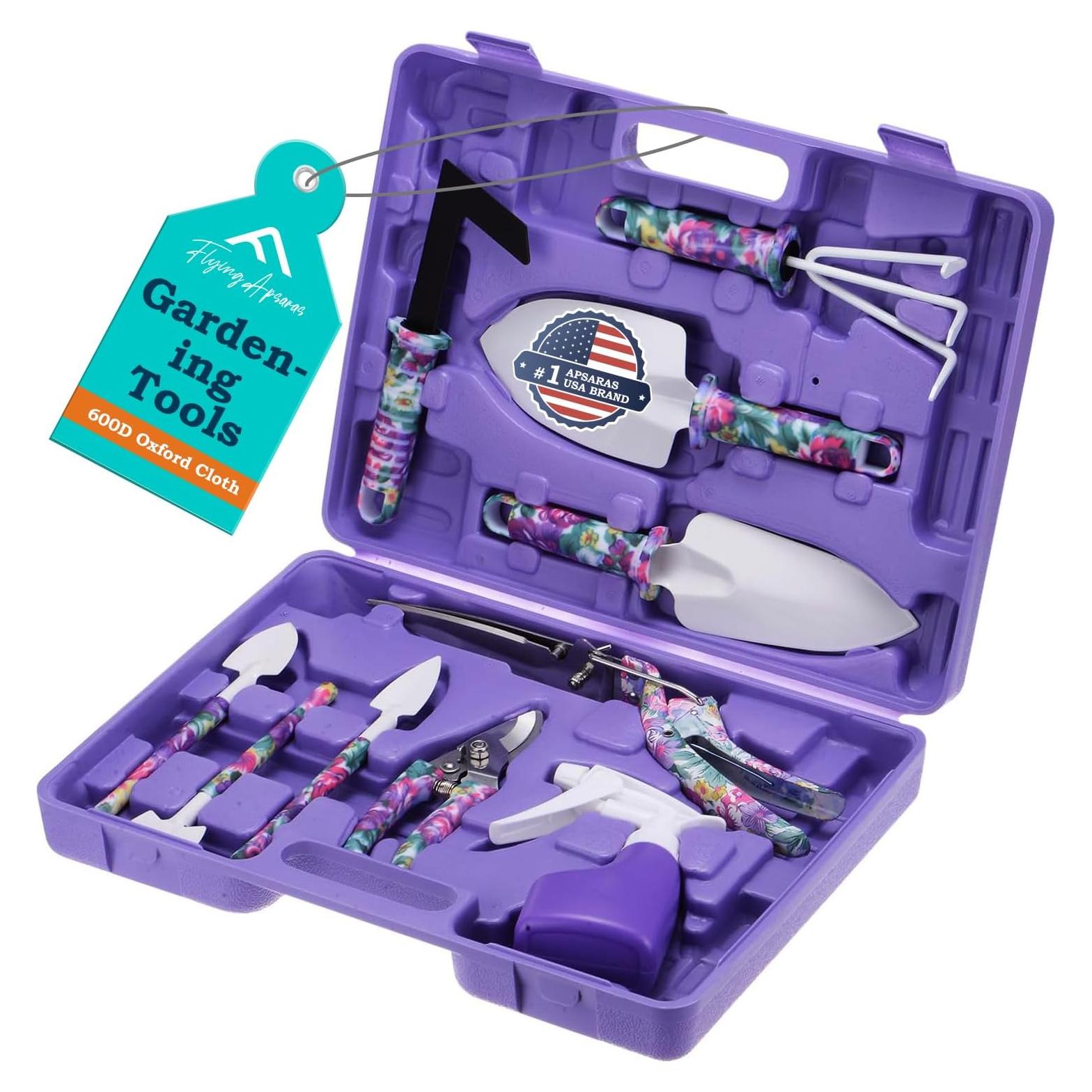 Set de Herramientas de Jardinería APSARAS USA 10 Piezas Floral