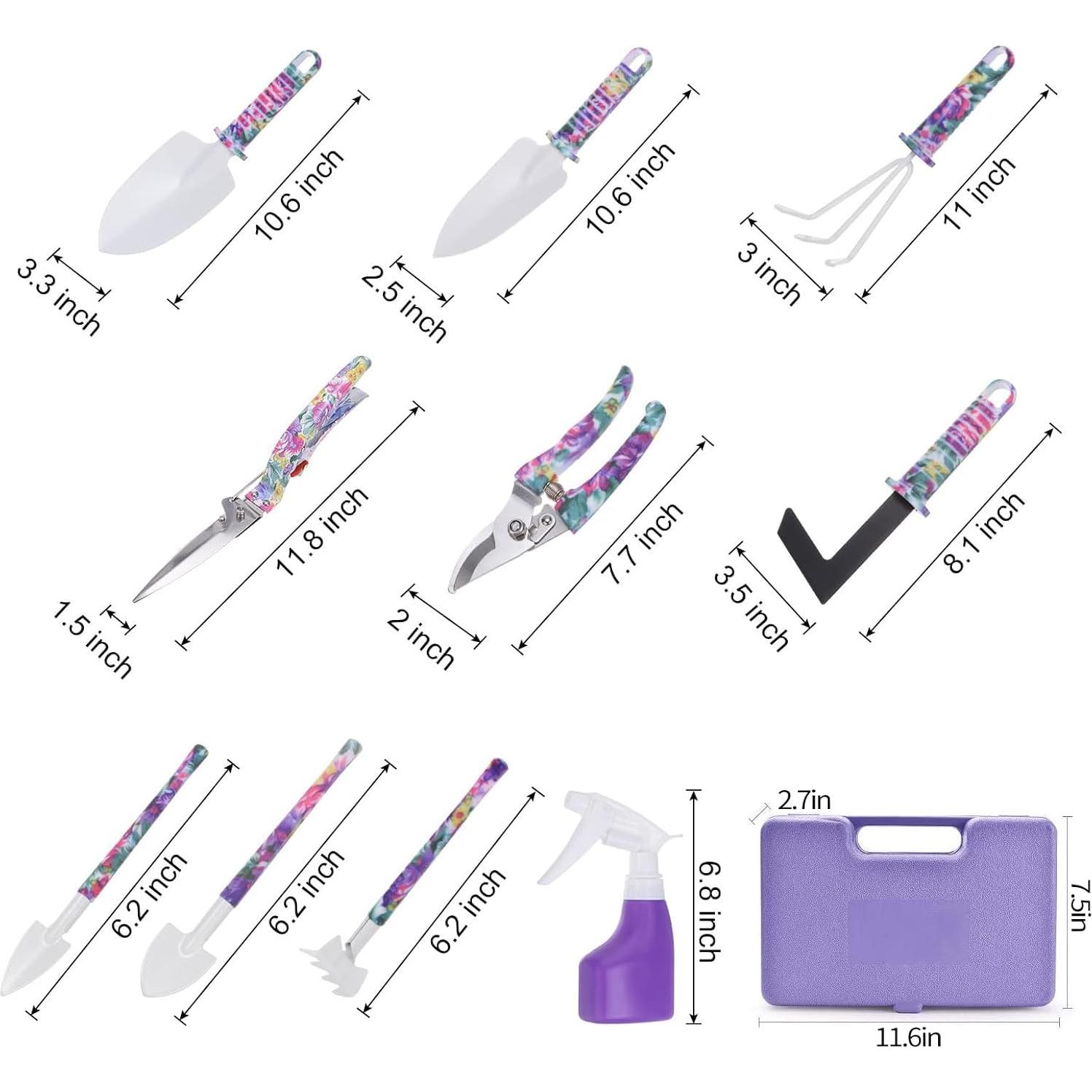 Set de Herramientas de Jardinería APSARAS USA 10 Piezas Floral