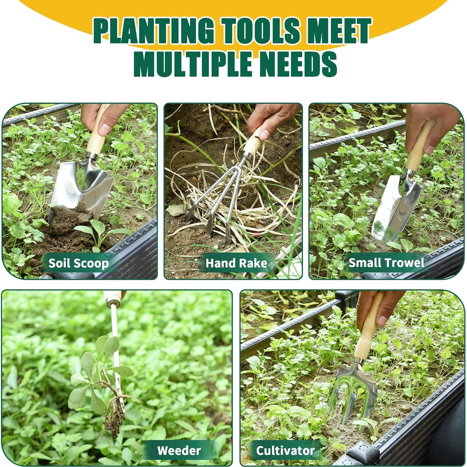 Juego de Herramientas de Jardín CROGOLLY 9 Piezas Ergonómico