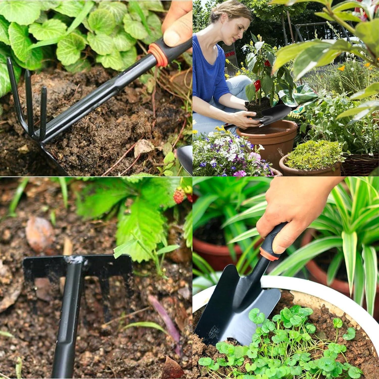 Juego de Herramientas de Jardín 3 Piezas SpeedStax - Azada, Rastrillo y Pala Ergonómicos