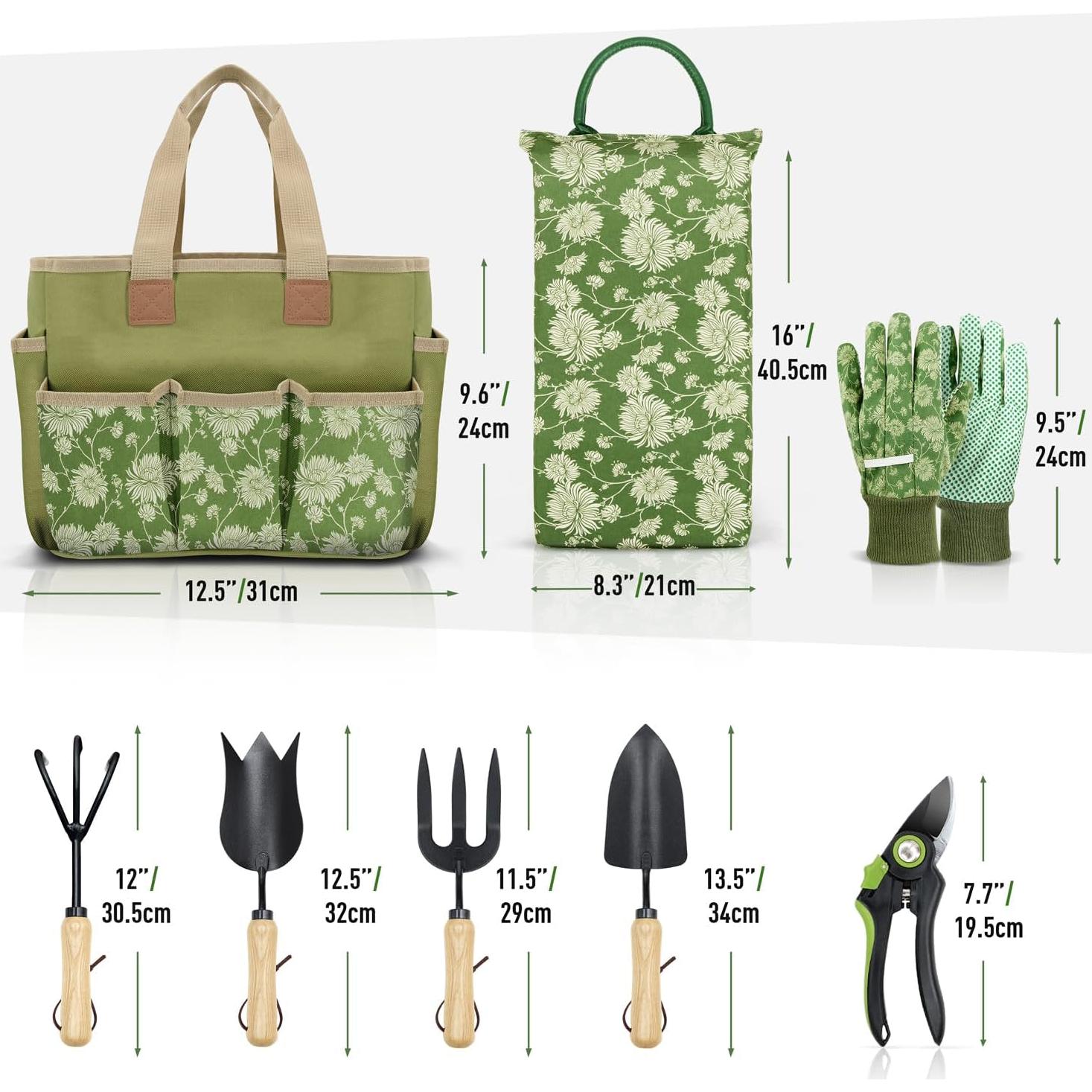 Juego de Herramientas de Jardinería Colwelt 8 Piezas con Bolsa