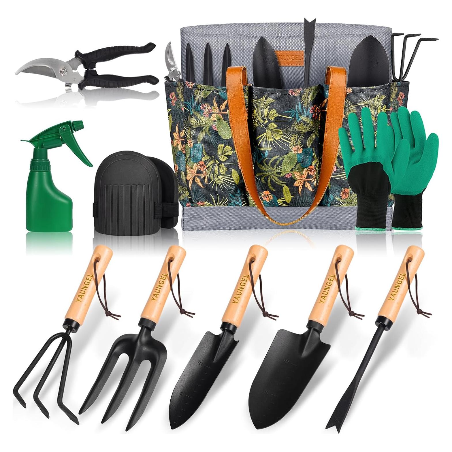Juego de Herramientas de Jardín 10 Piezas YAUNGEL Acero Inoxidable