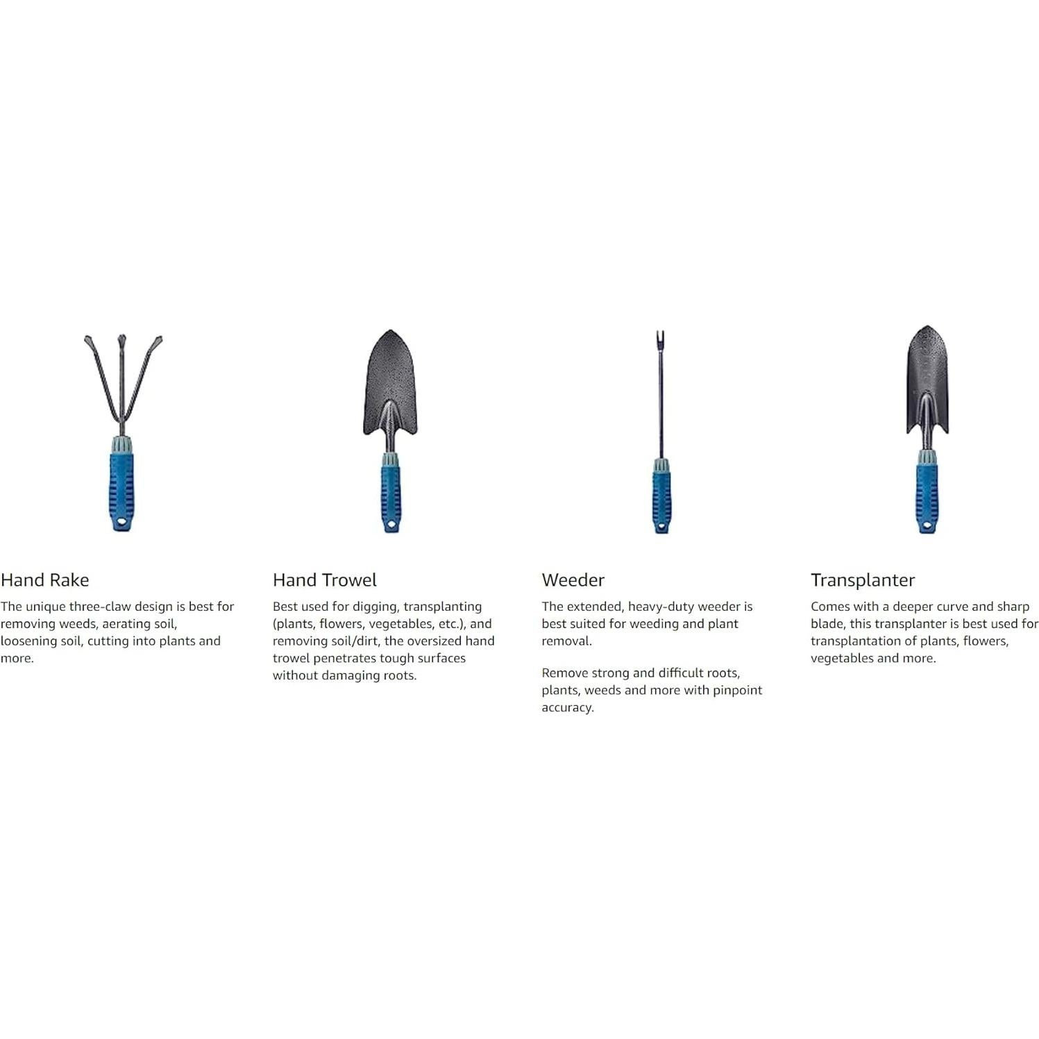 Juego de Herramientas de Jardín 4 Piezas CharGuy - Mango Ergonómico