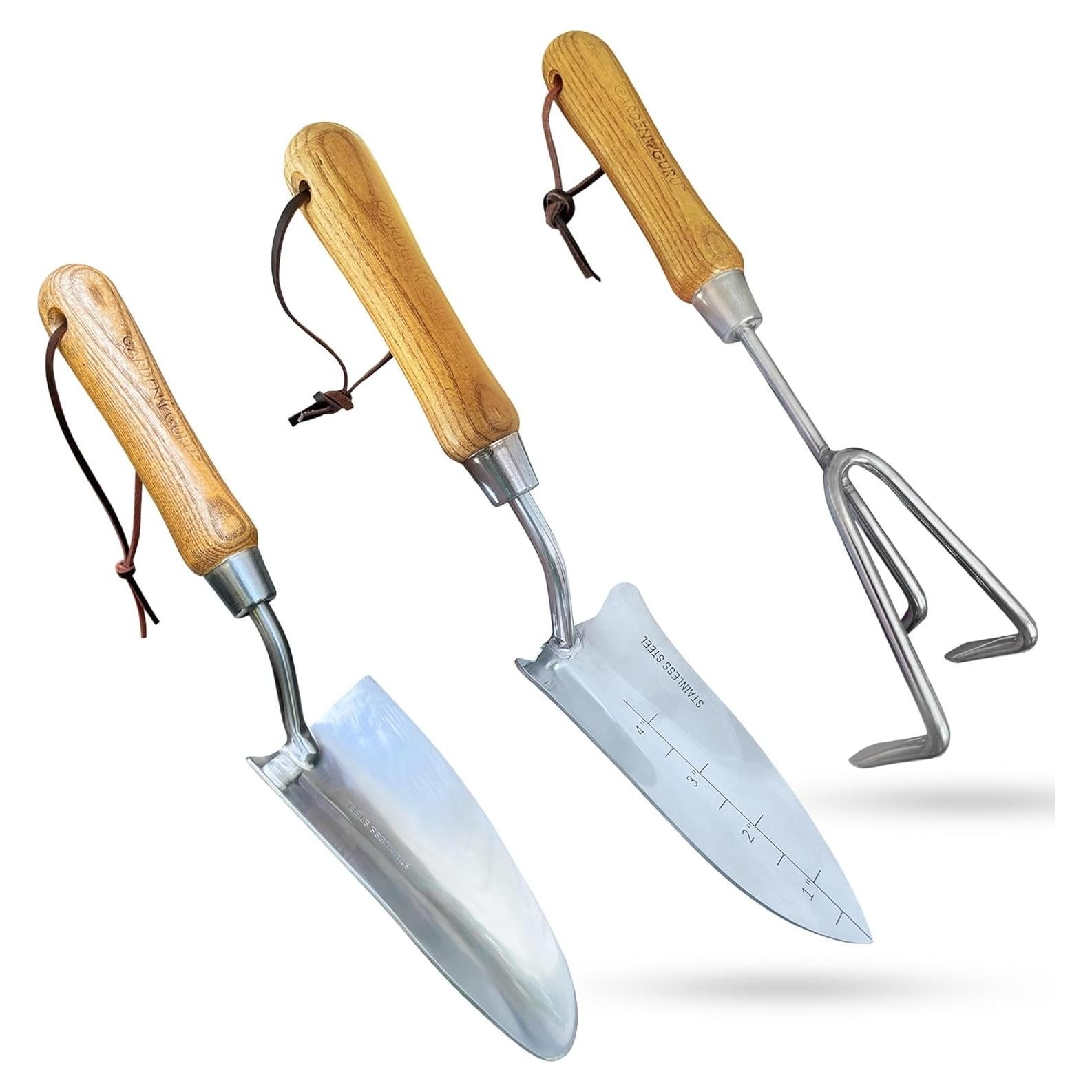 Juego de Herramientas de Jardín Garden Guru 3 Piezas Acero Inoxidable