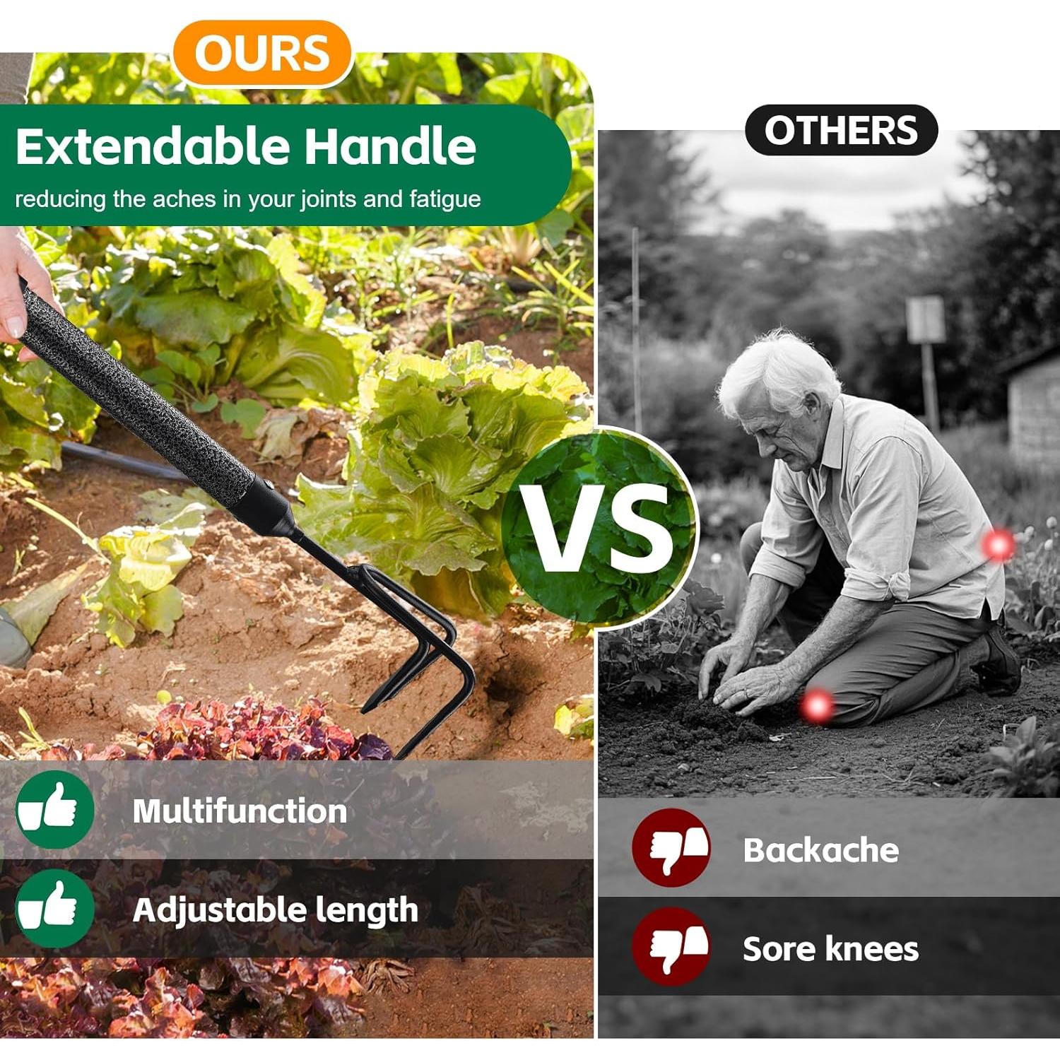 Juego de Herramientas de Jardín 5 Piezas Acero Resistente JAOTREL