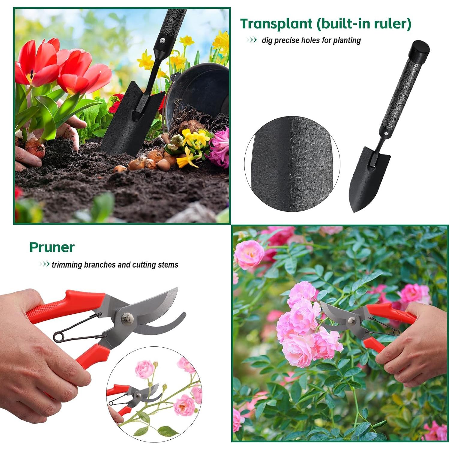 Juego de Herramientas de Jardín 5 Piezas Acero Resistente JAOTREL