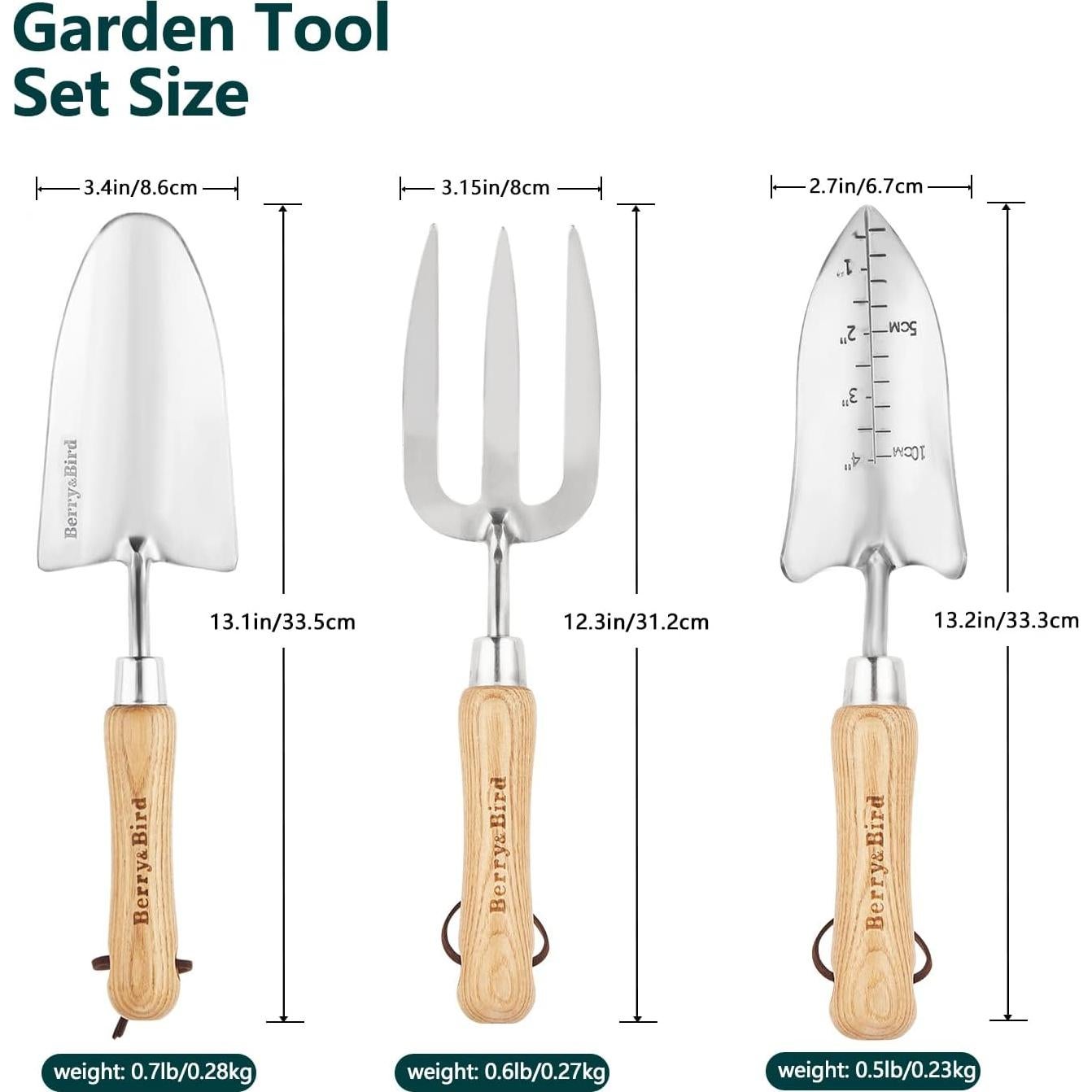 Conjunto de Herramientas de Jardinería Berry&Bird 3 Piezas