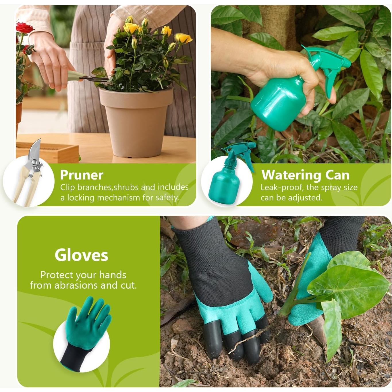 Juego de Herramientas de Jardinería Saraily 9 PZS Acero Inoxidable