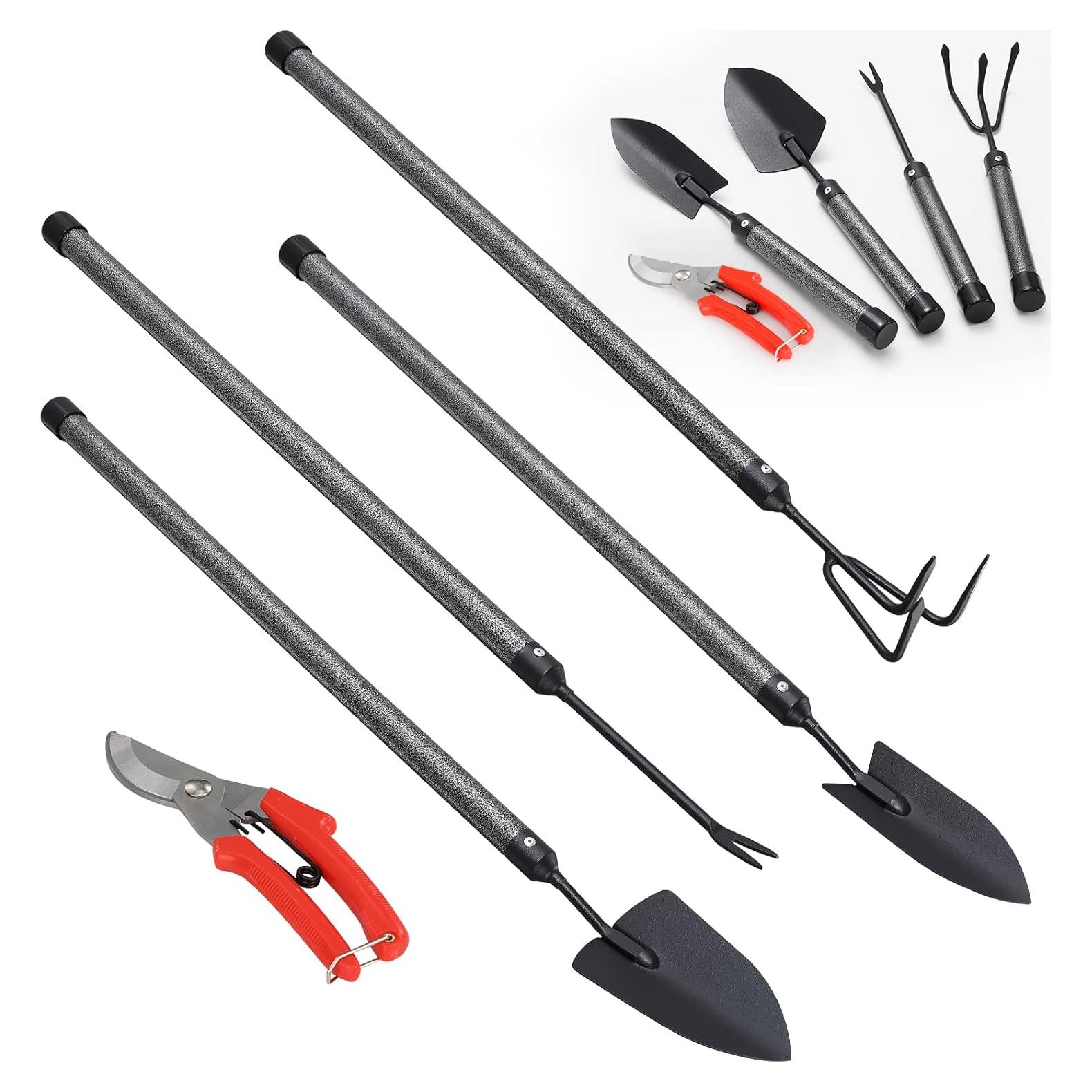 Juego de Herramientas de Jardín 5 Piezas con Mango Extendido