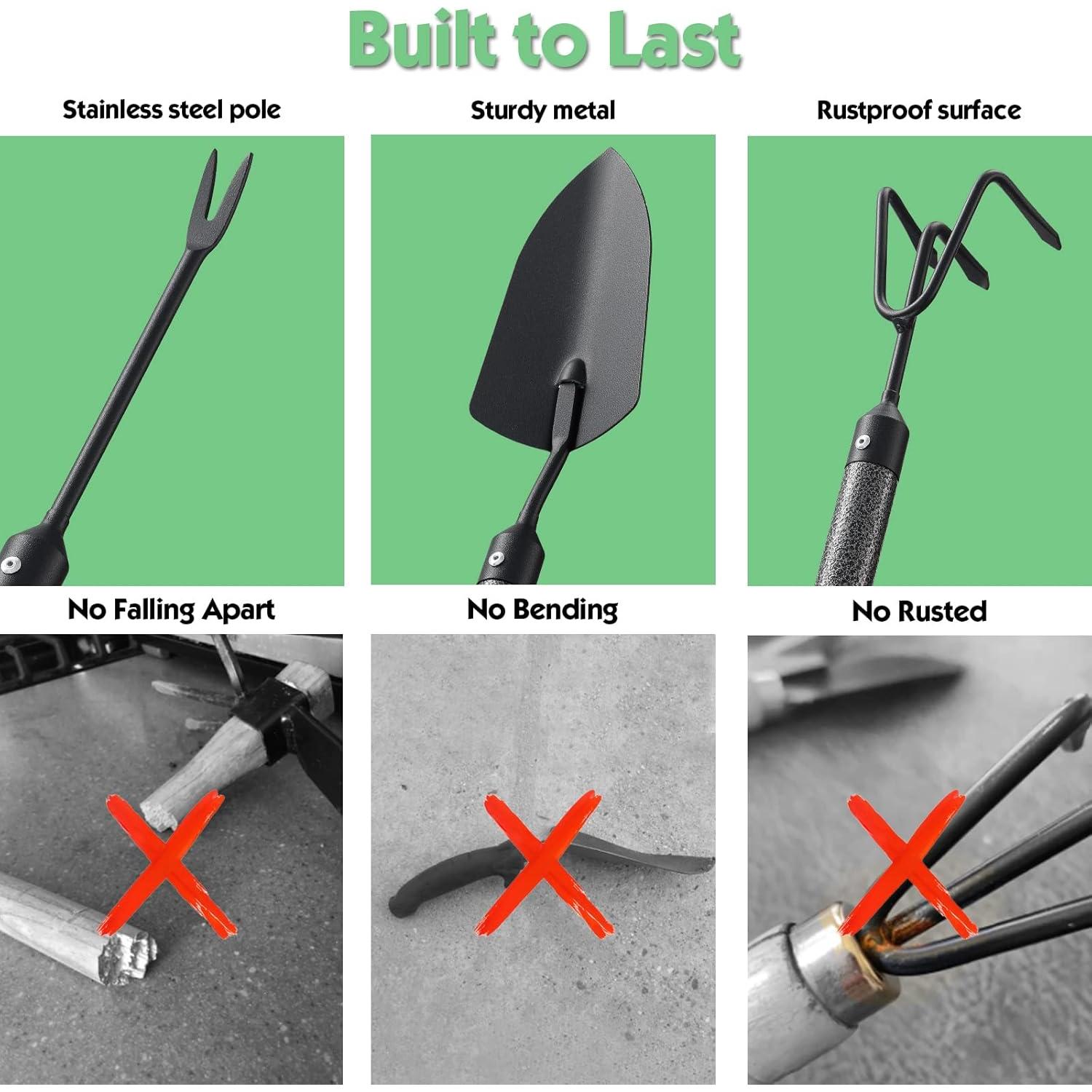 Juego de Herramientas de Jardín 5 Piezas con Mango Extendido