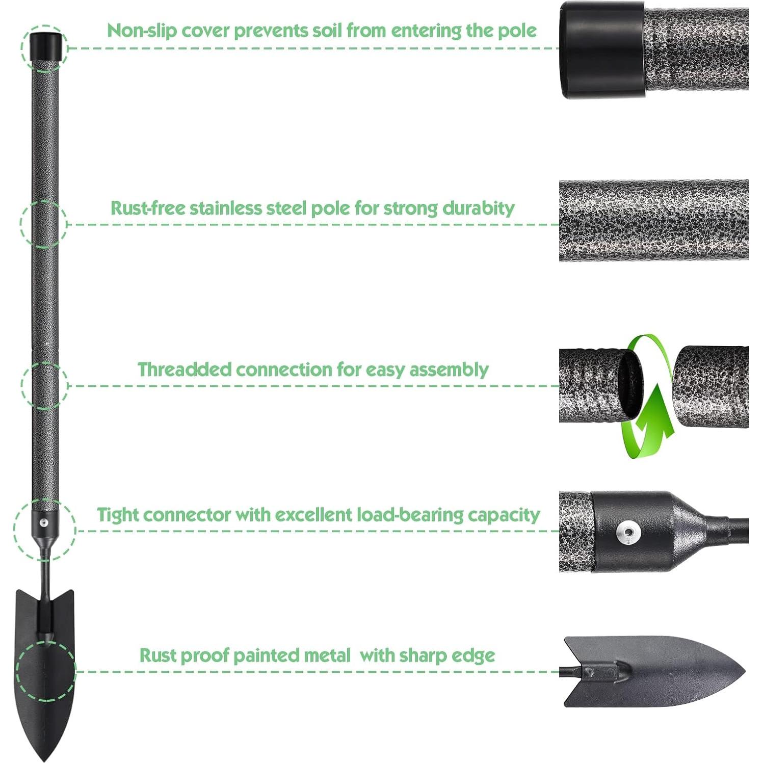 Juego de Herramientas de Jardín 5 Piezas con Mango Extendido